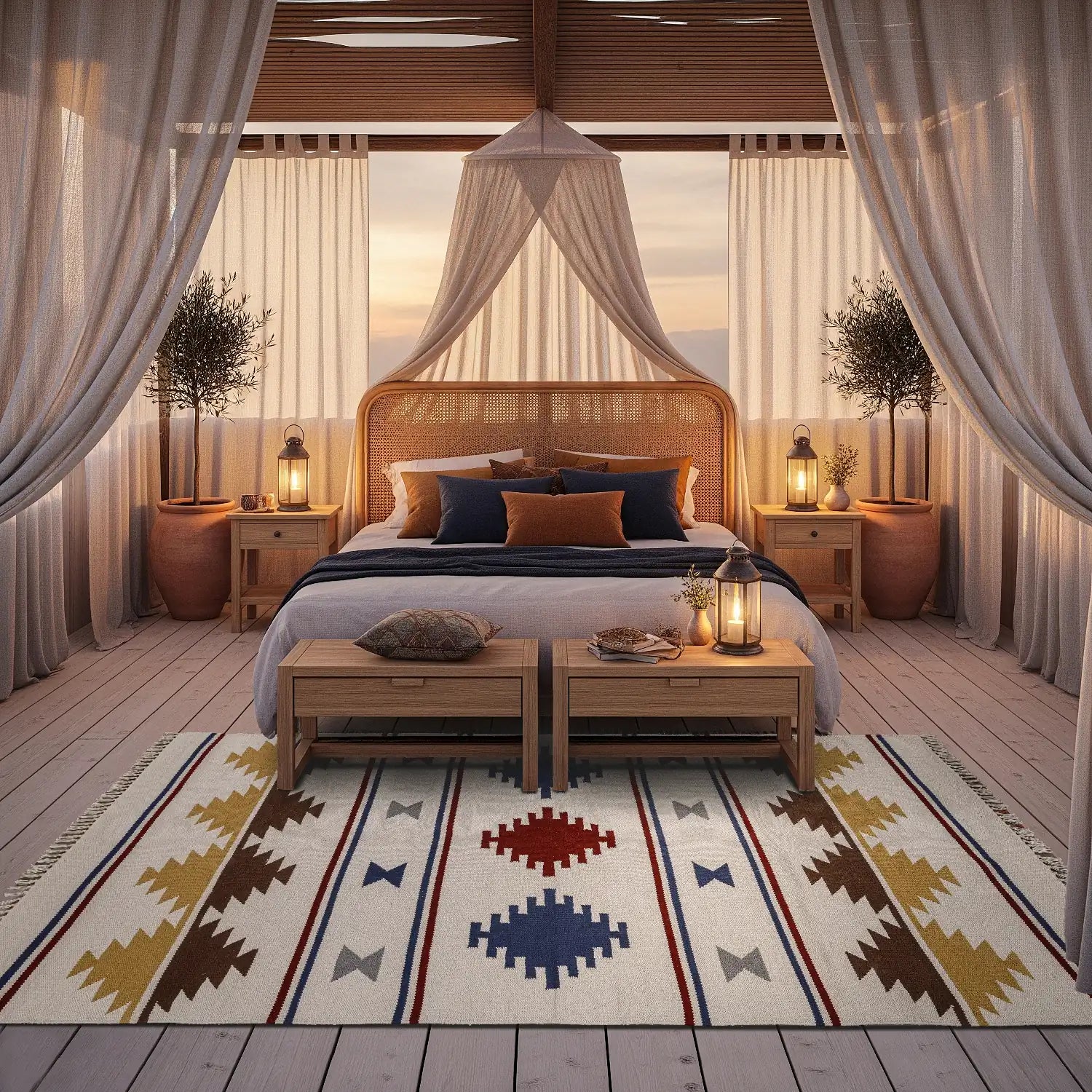 Teppich Kilim Kayshary Beige Mehrfarbig – von Esszimmer, Wolle