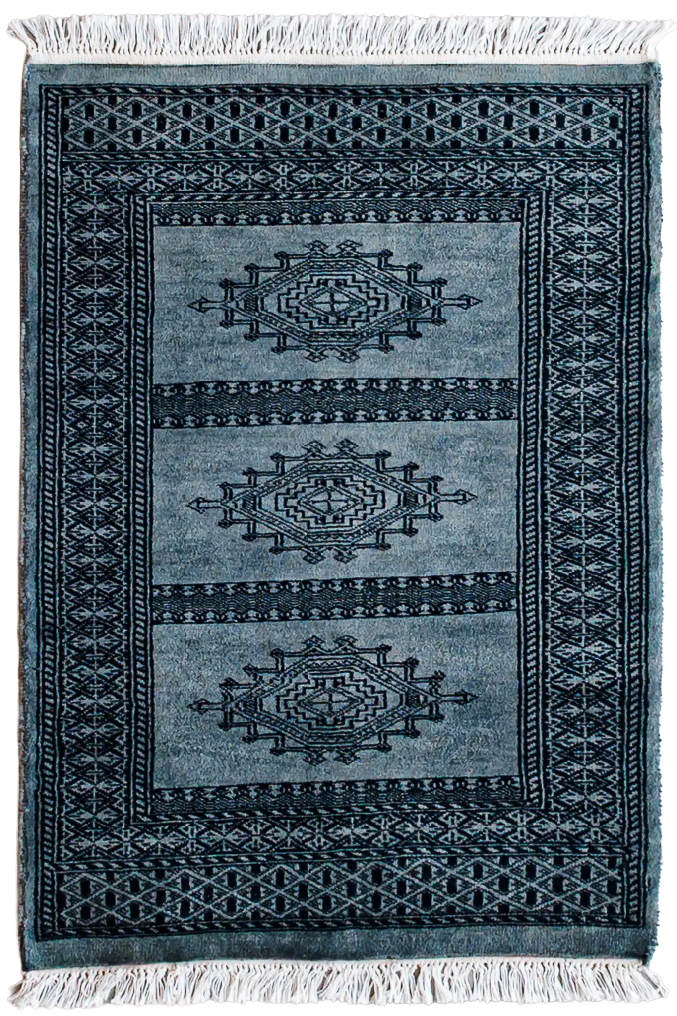Alfombra Bukara Azul - Lana 100% 60x90cm