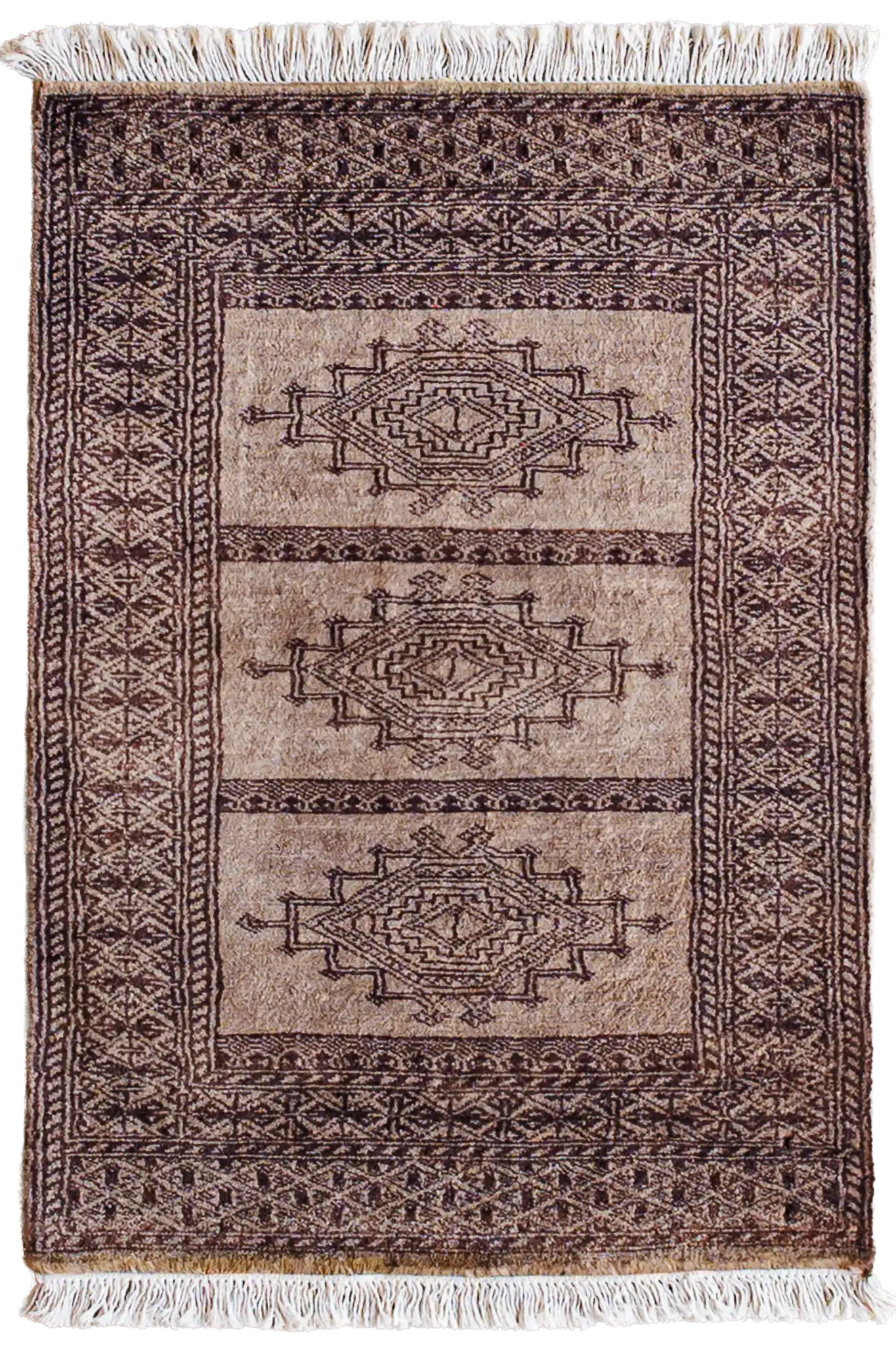 Alfombra Bukara Marrón - Lana 100% 60x90cm