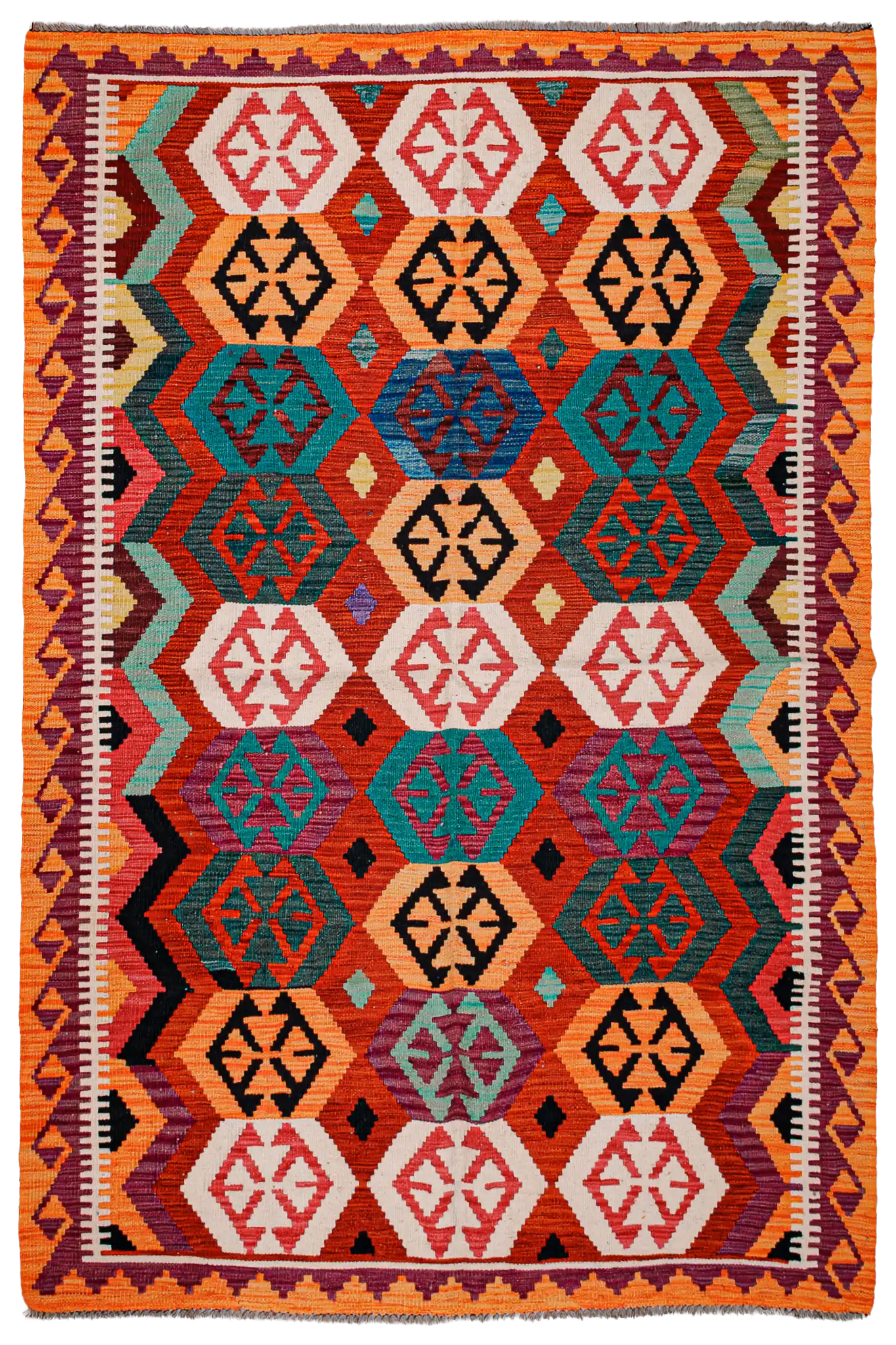 Teppich Kelim Mai Mai - 100 % Wolle - 146x210cm