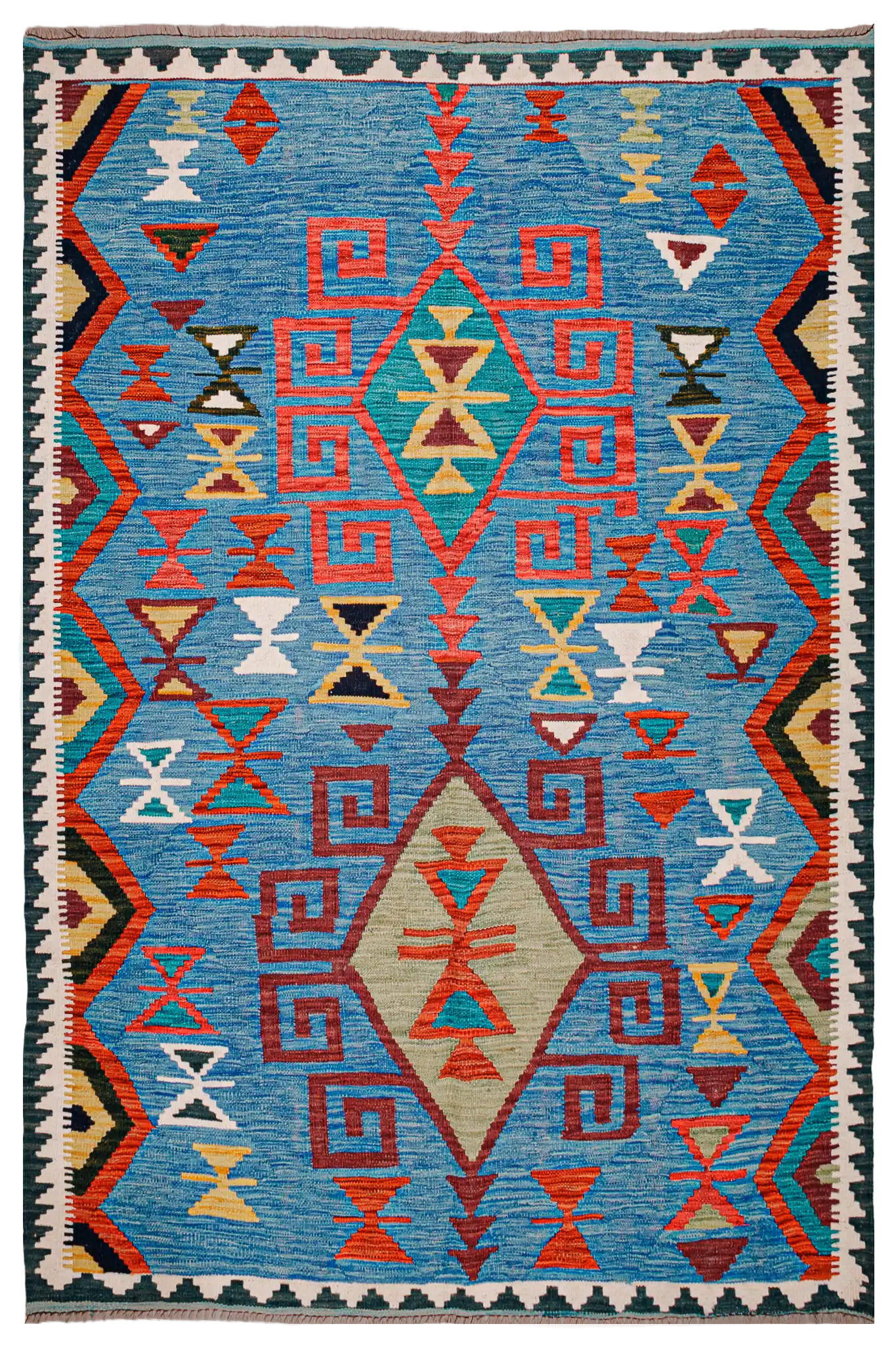 Teppich Kelim Tribal - 100 % Wolle - 151x201cm