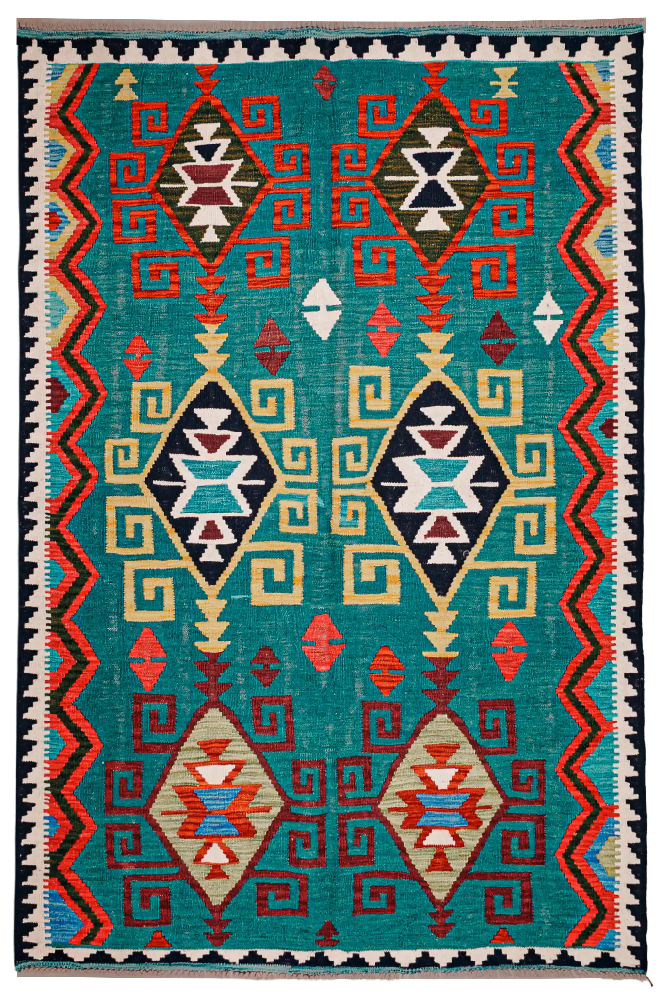Teppich Kelim Tribal - 100 % Wolle - 153x203cm