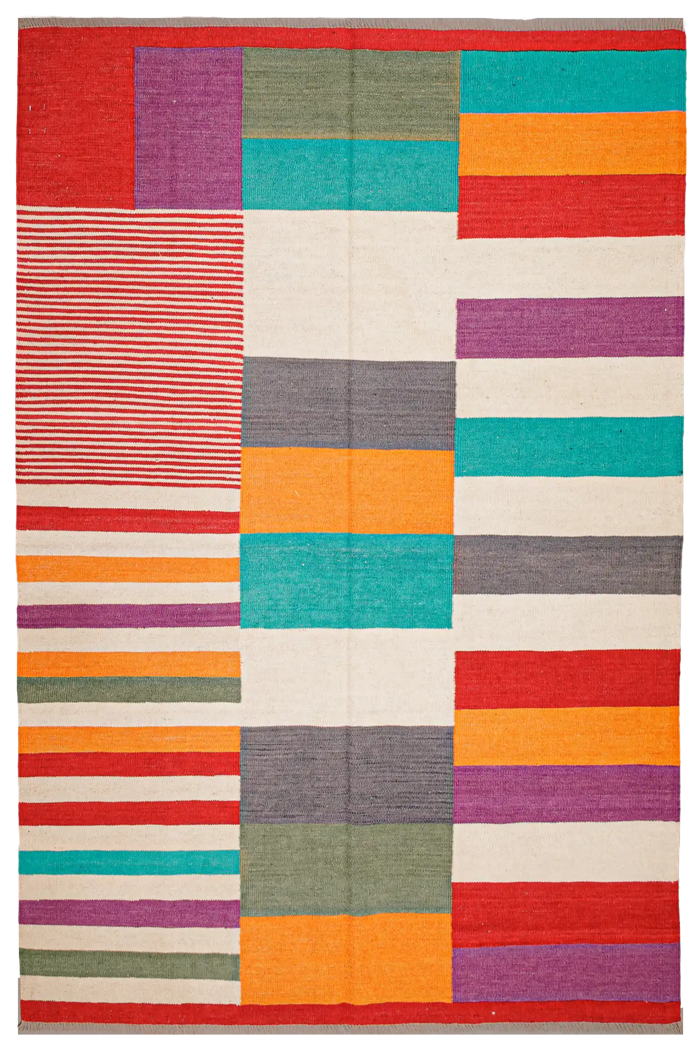 Teppich Kelim Tribal - 100 % Wolle - 156x208cm