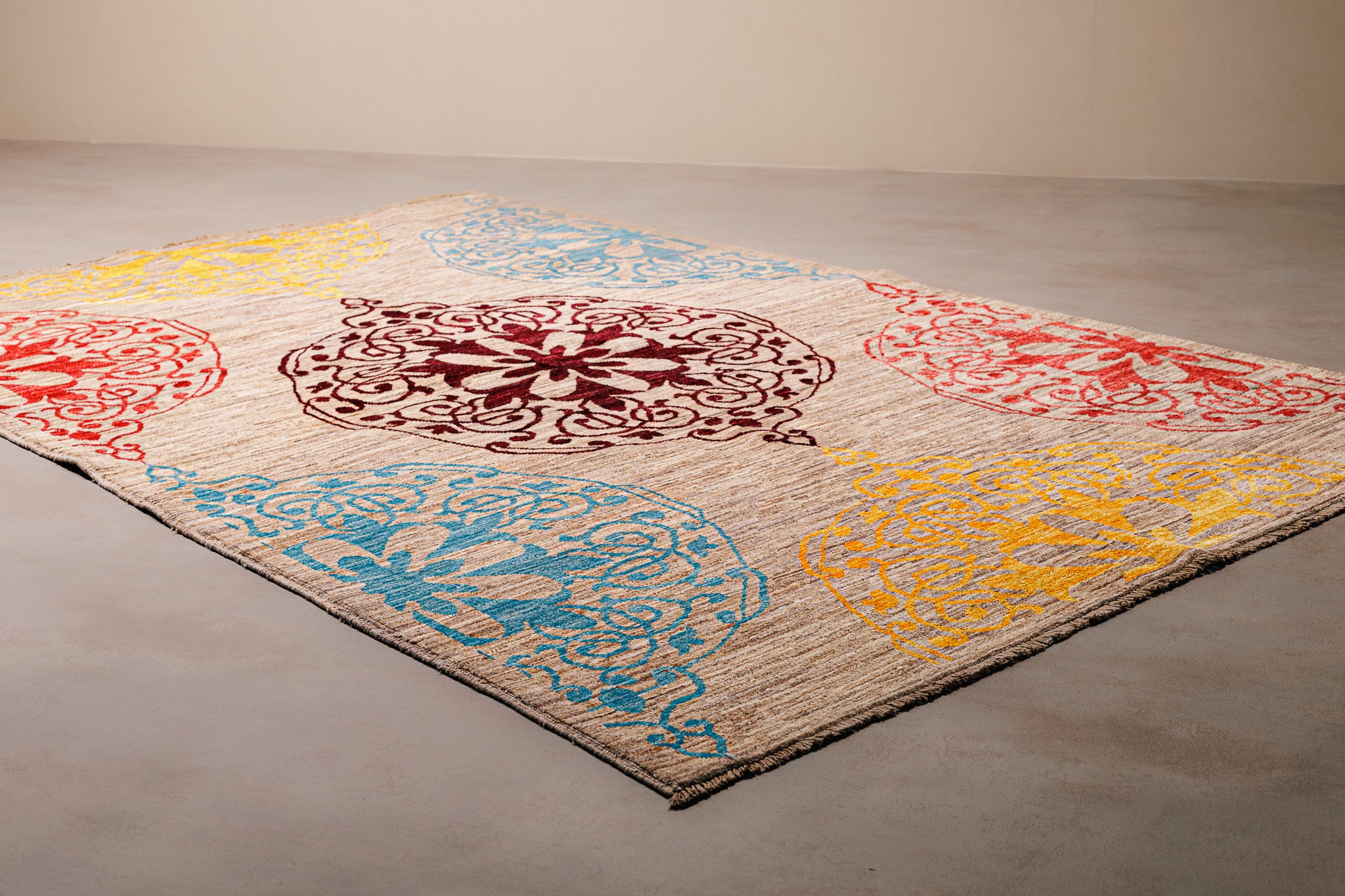 Teppich Ziegler Moderner Beige - Wohnzimmer, Wolle Ghazni 152x234cm