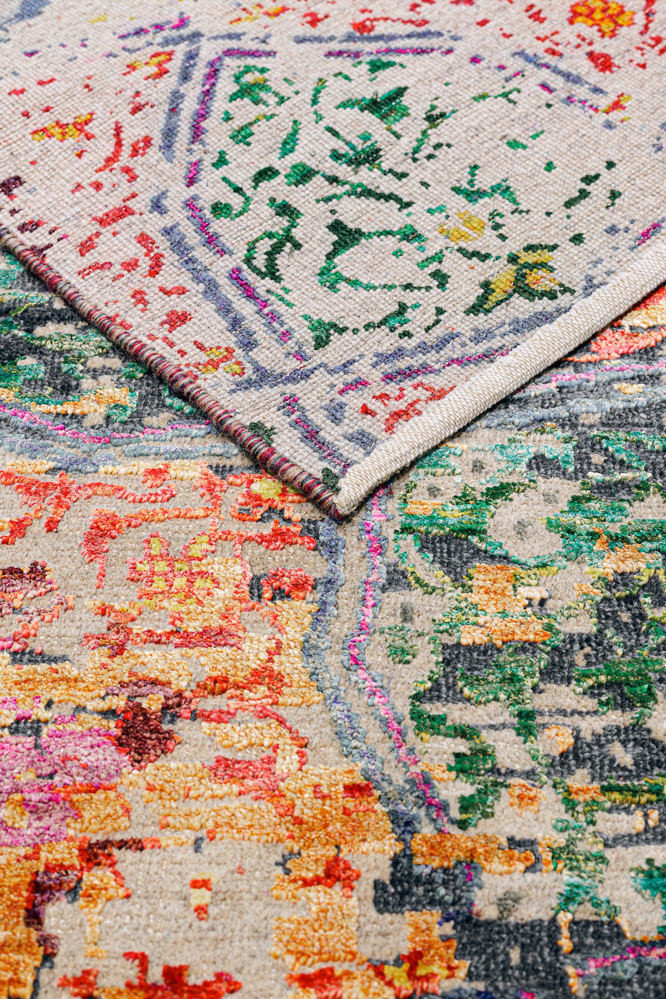 Alfombra Afghan Lux - de Seda Sari y Lana Ghazni 169 x 235 cm