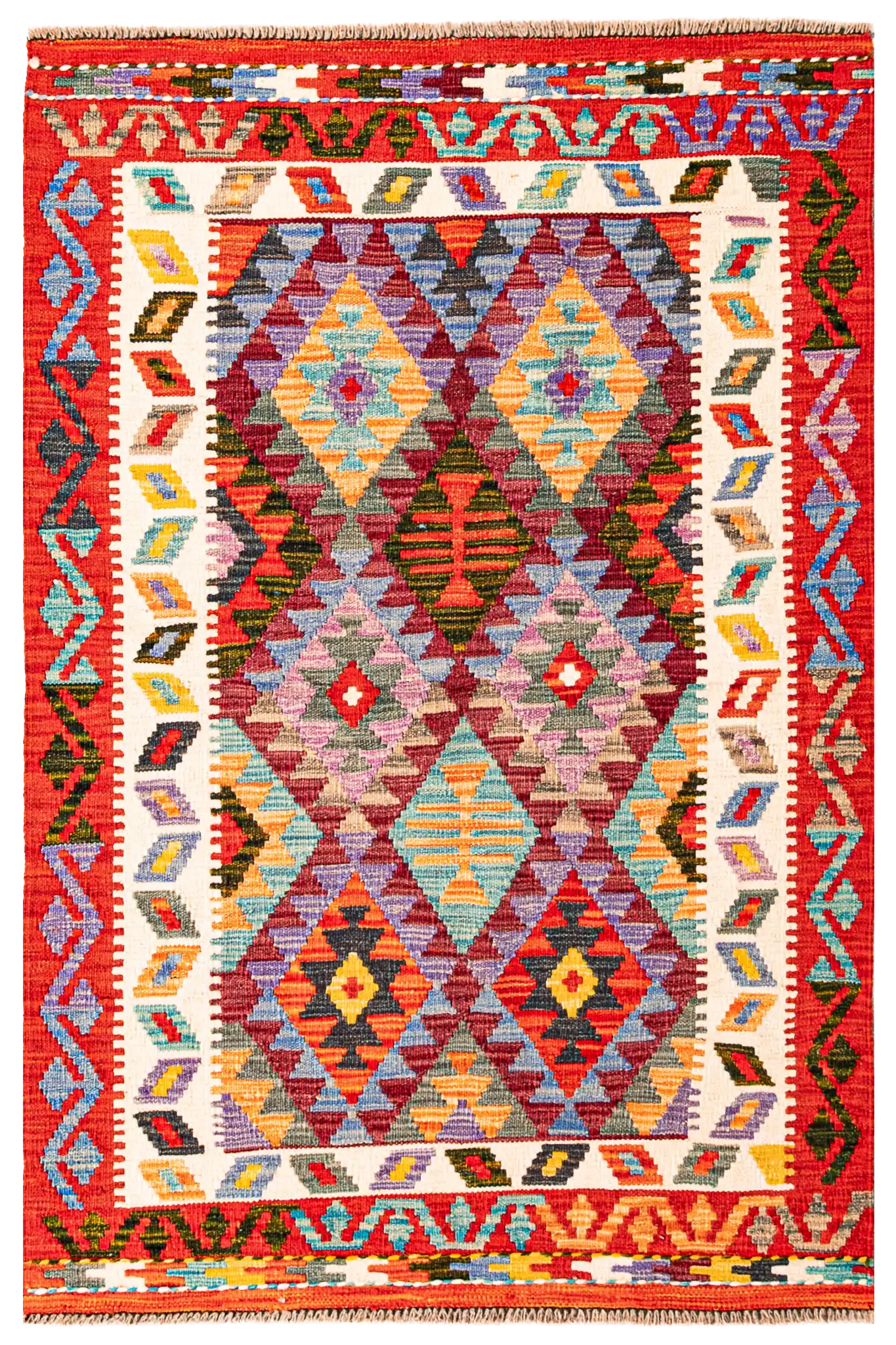Teppich Kelim Mai Mai - 100 % Wolle - 100x148cm