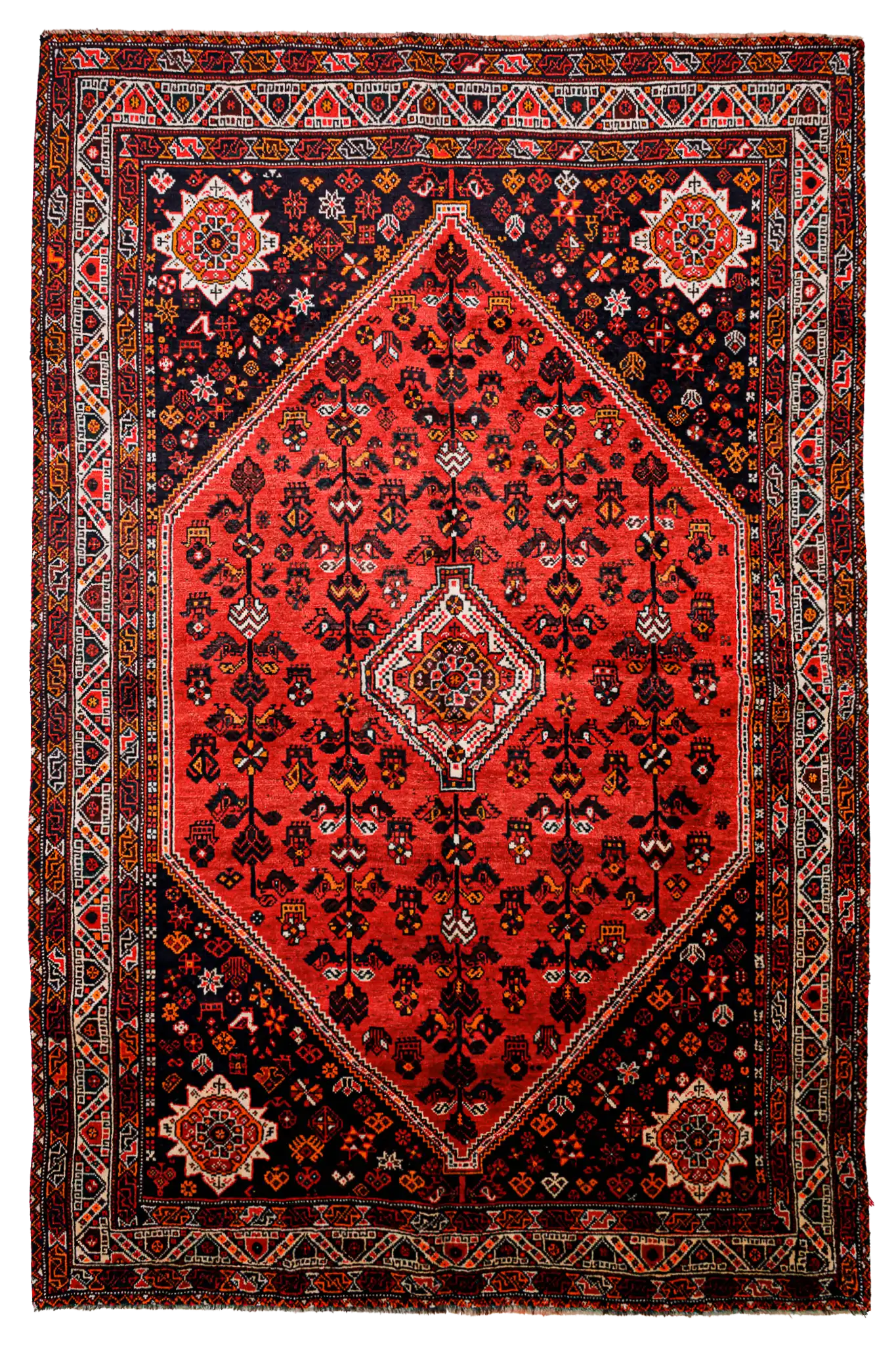 Alfombra Shiraz Qashqai - en Lana Roja 200 x 295 cm