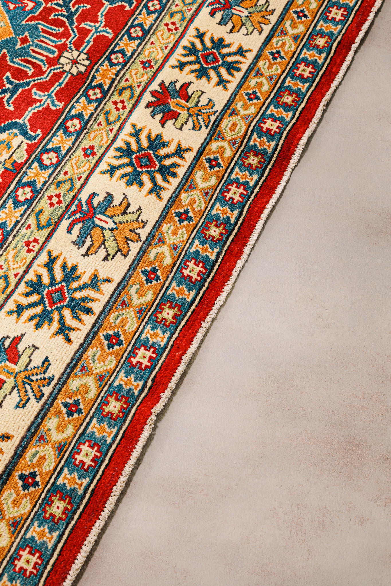 Teppich Kazak Ghazni Rot – 100% Wolle, 167x241cm