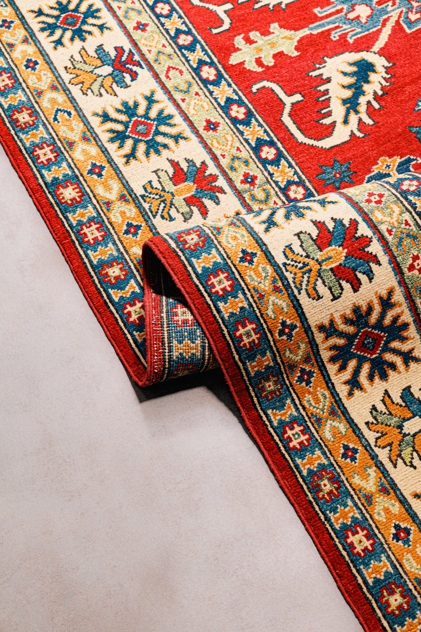 Teppich Kazak Ghazni Rot – 100% Wolle, 167x241cm