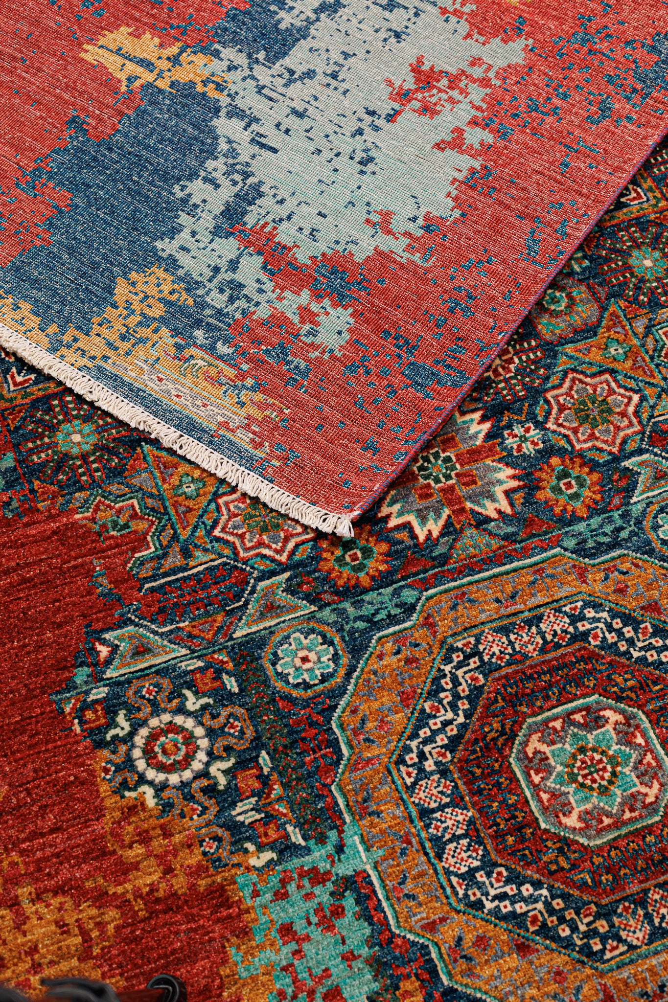 Alfombra Mamluk - para Salón Artesanal Multicolor 177x253cm