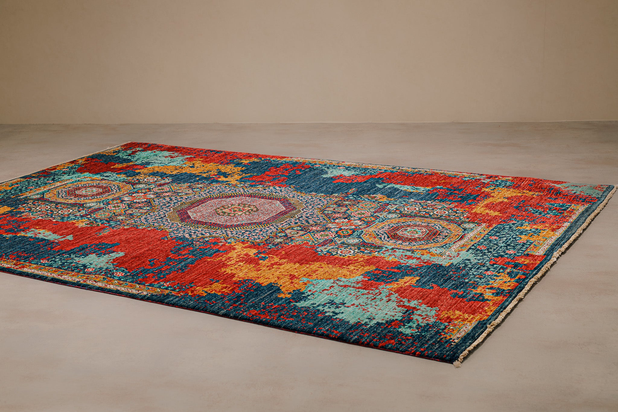 Alfombra Mamluk - para Salón Artesanal Multicolor 177x253cm