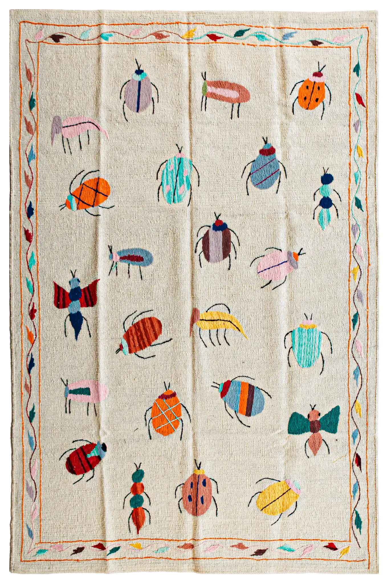 Alfombra Kilim Suzani - para suelos de Interior - 129x181cm