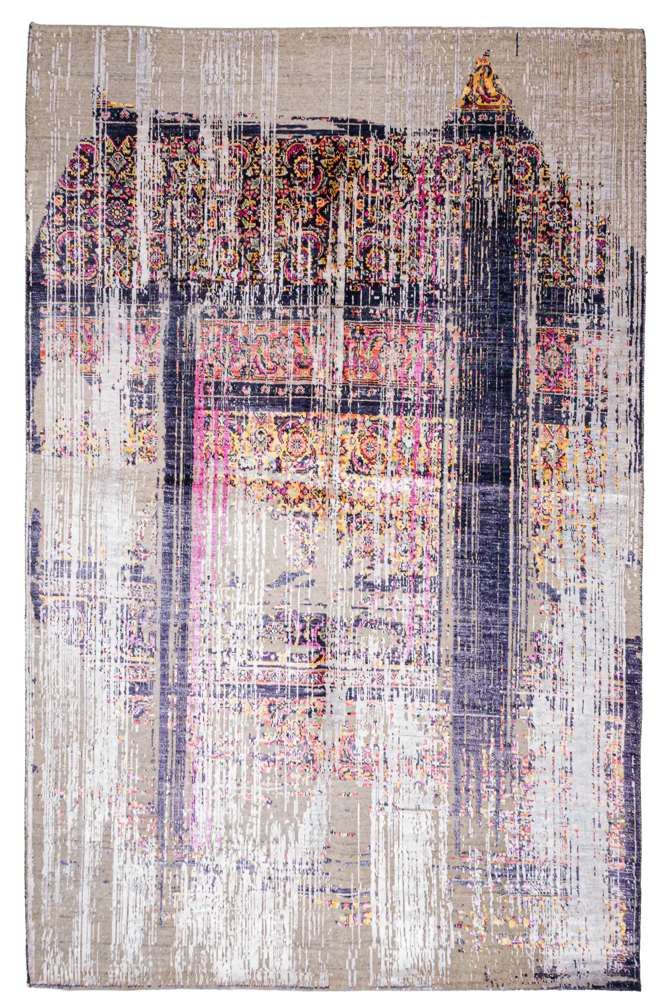 Alfombra Afghan Lux Arena - de Seda Sari y Lana Ghazni 175 x 238 cm