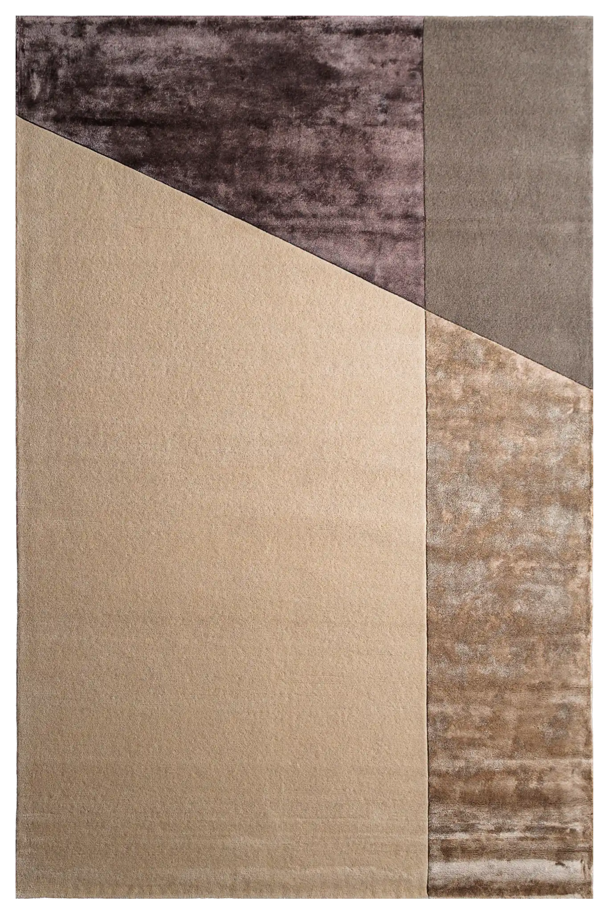 Alfombra Geometrica de Lana y Viscosa para Salon