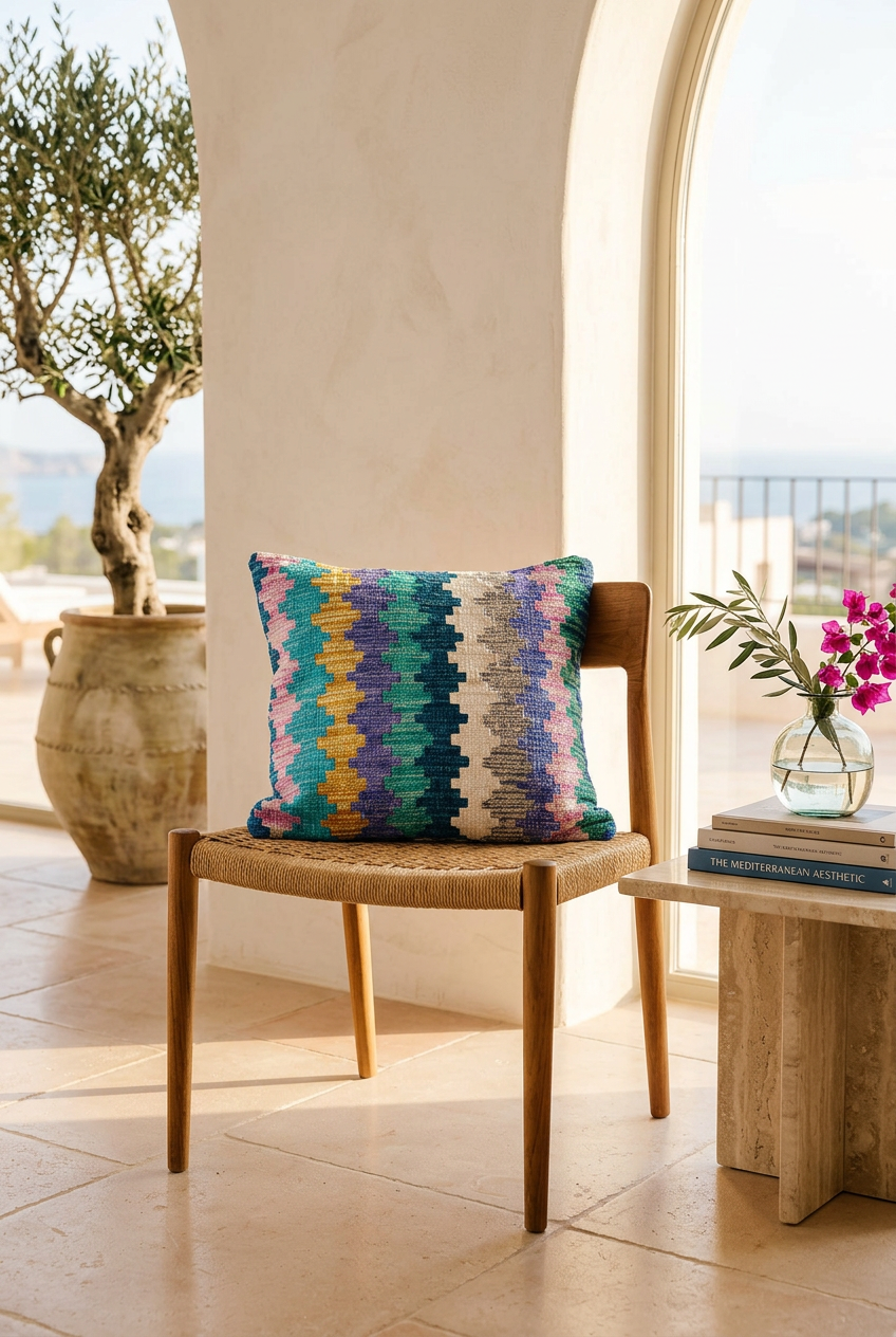 Cojín Kilim Mai Mai - Lana Multicolor 45x45cm
