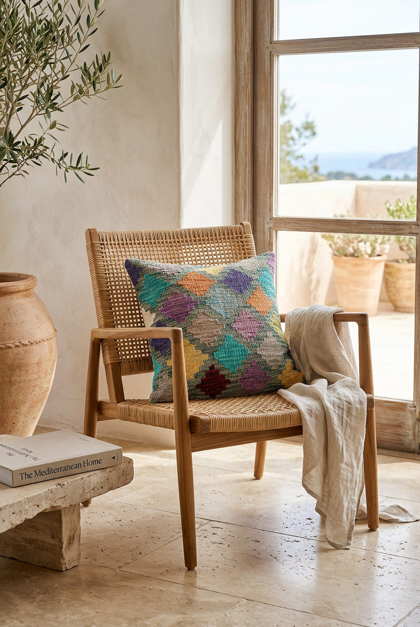 Kilim Mai Mai Cushion - Multicolor 100%Wool 45x45cm