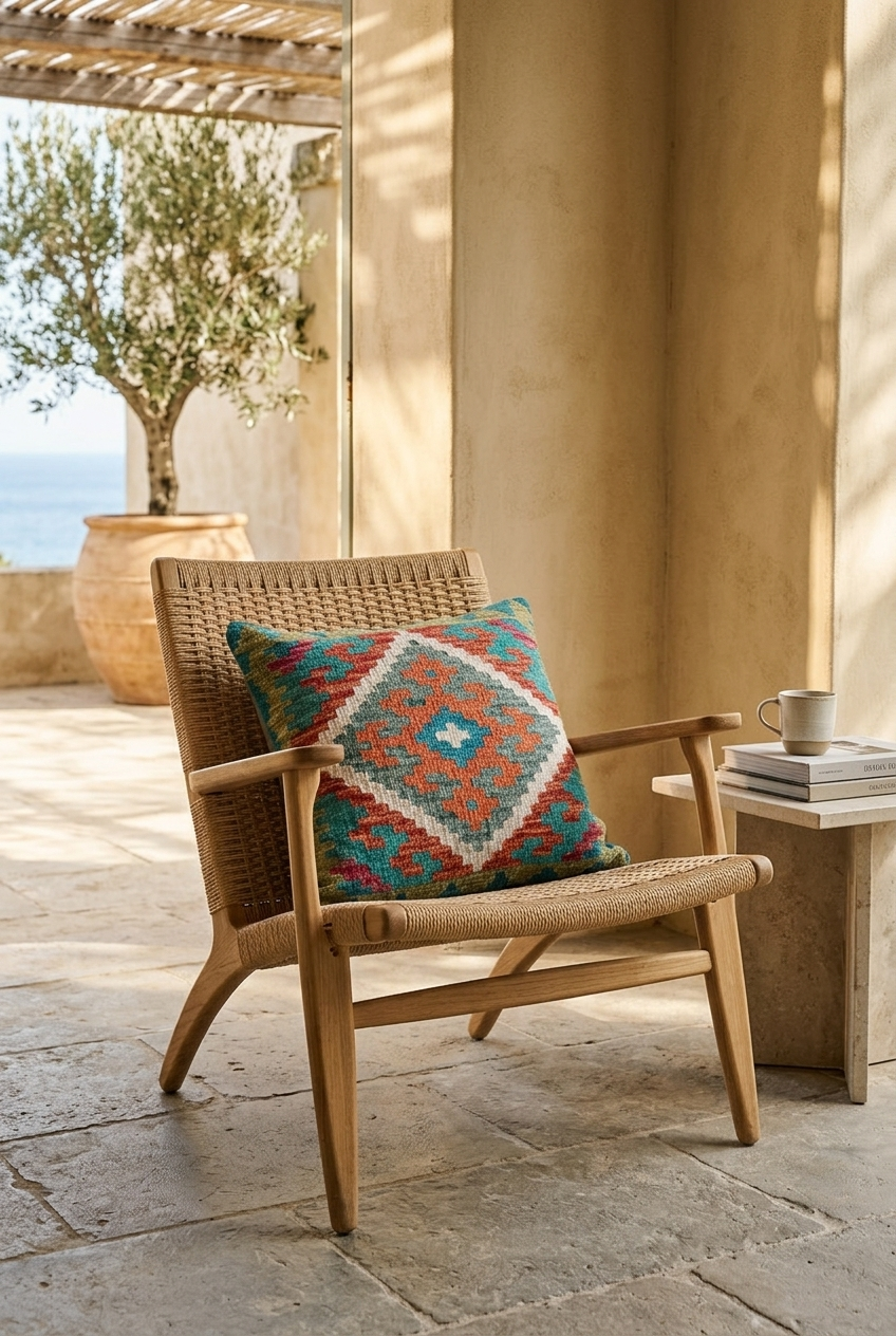 Cojín Kilim Mai Mai - Lana Multicolor 45x45cm
