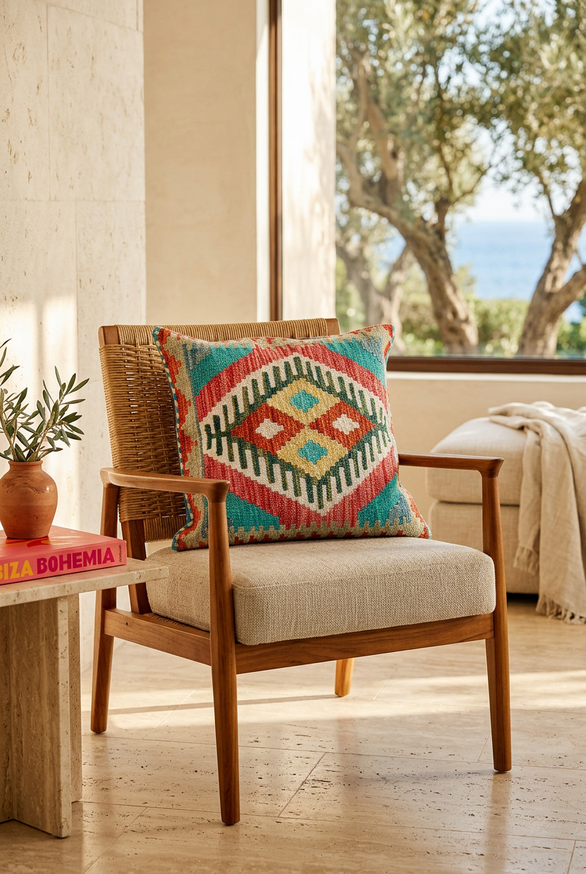 Cojín Kilim Mai Mai - Lana Multicolor 45x45cm