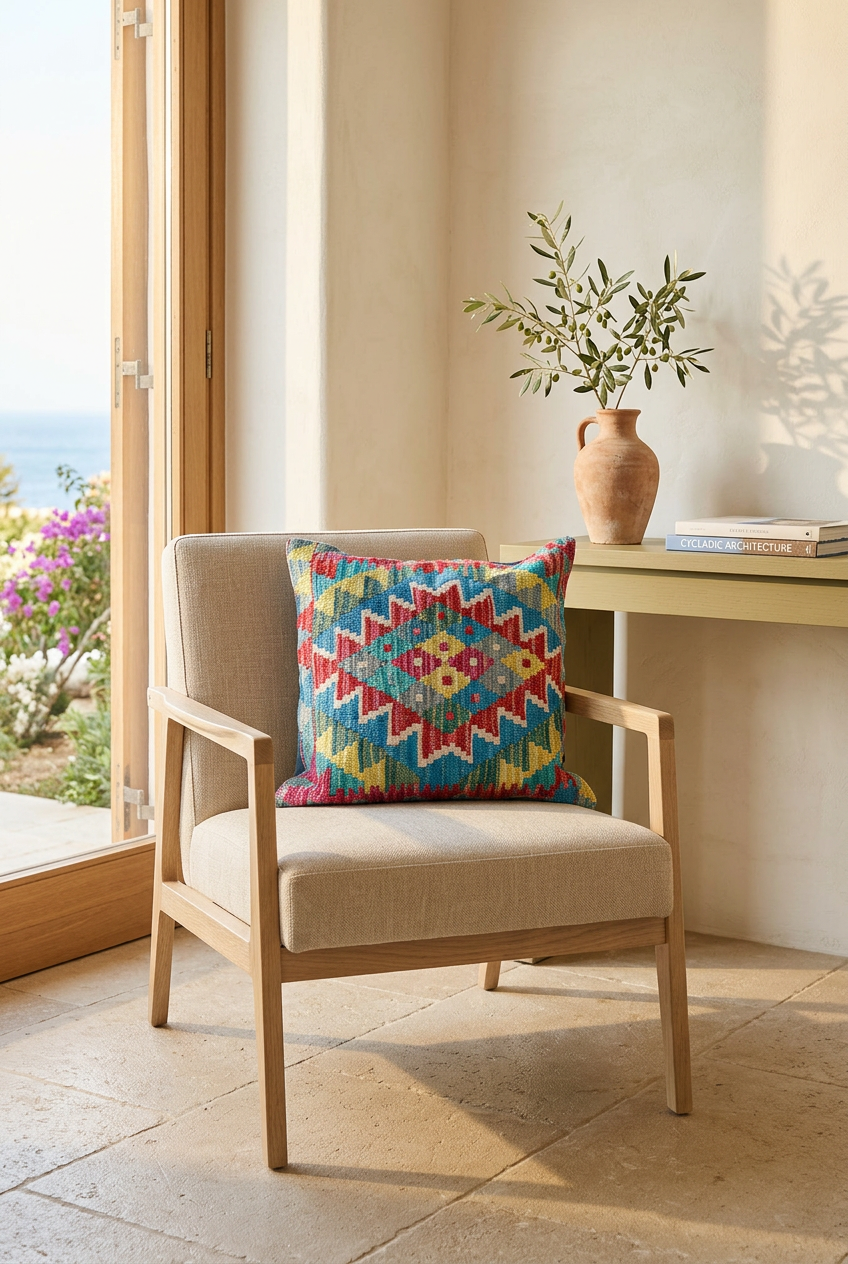 Cojín Kilim Mai Mai - Lana Multicolor 45x45cm