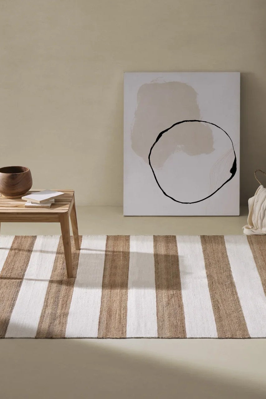 Remy White Sand Teppich - Groß, mehrfarbig