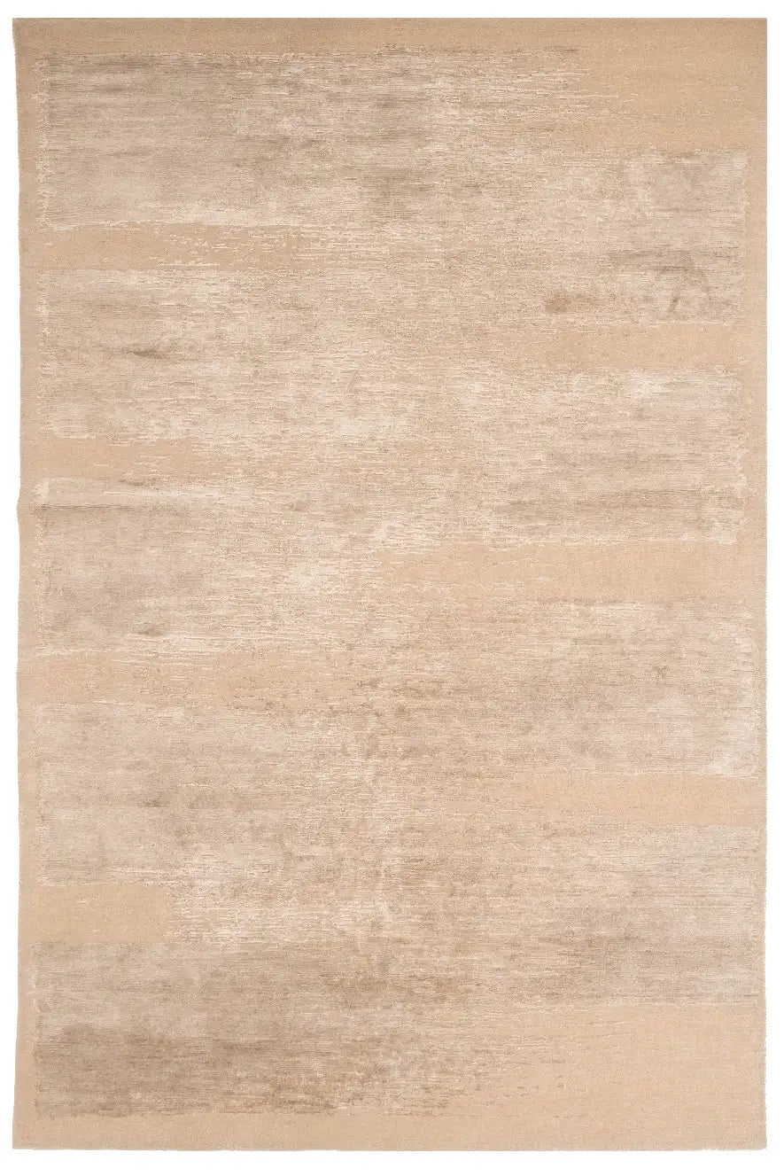 ▶︎ Nebel Elfenbein Sommer Seide Bambus Creme Teppich