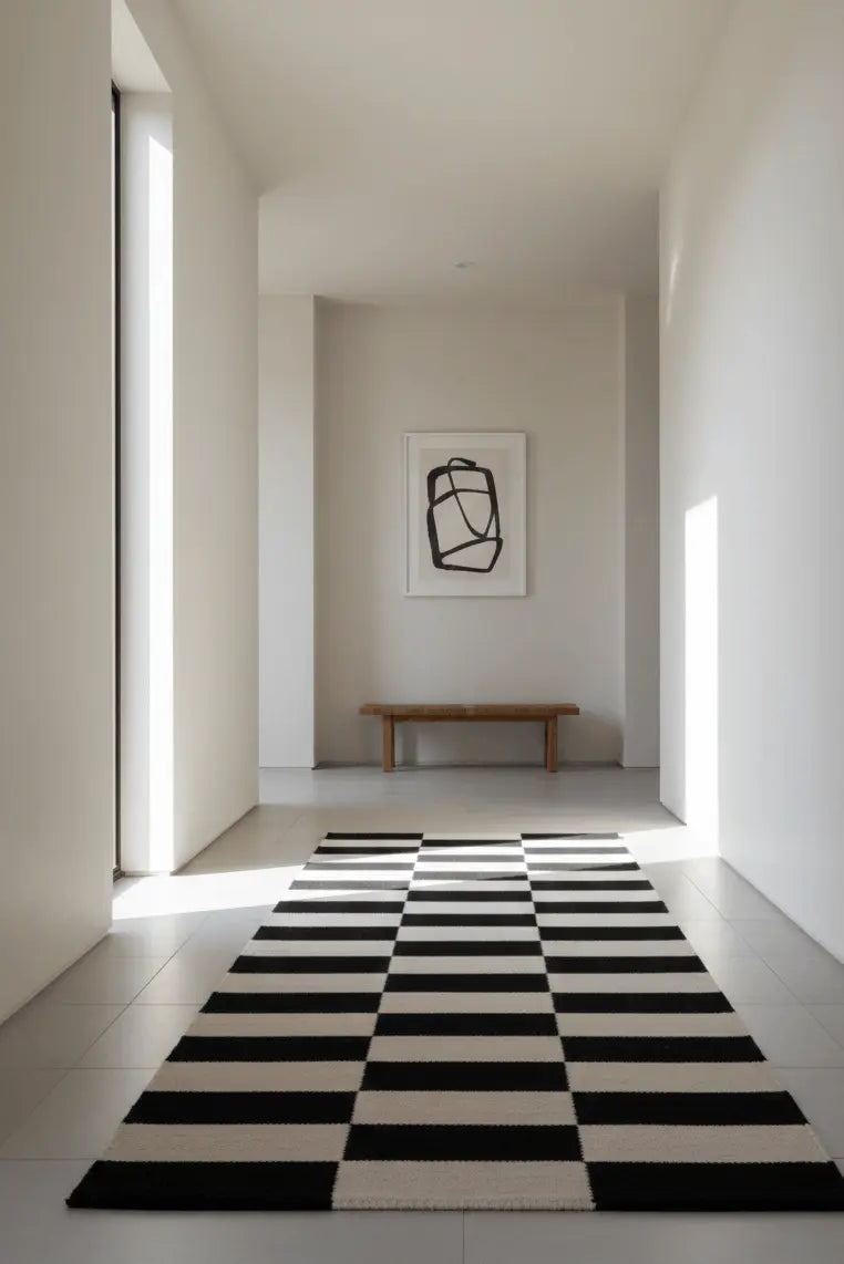 Alfombra AA1598 BLACK WHITE - de Pasillo Grande 204x70