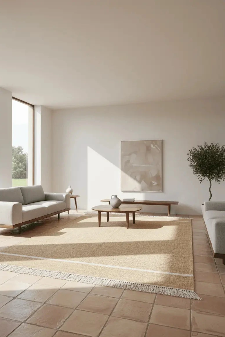 Alfombra Kilim Basic Beige - de Algodón