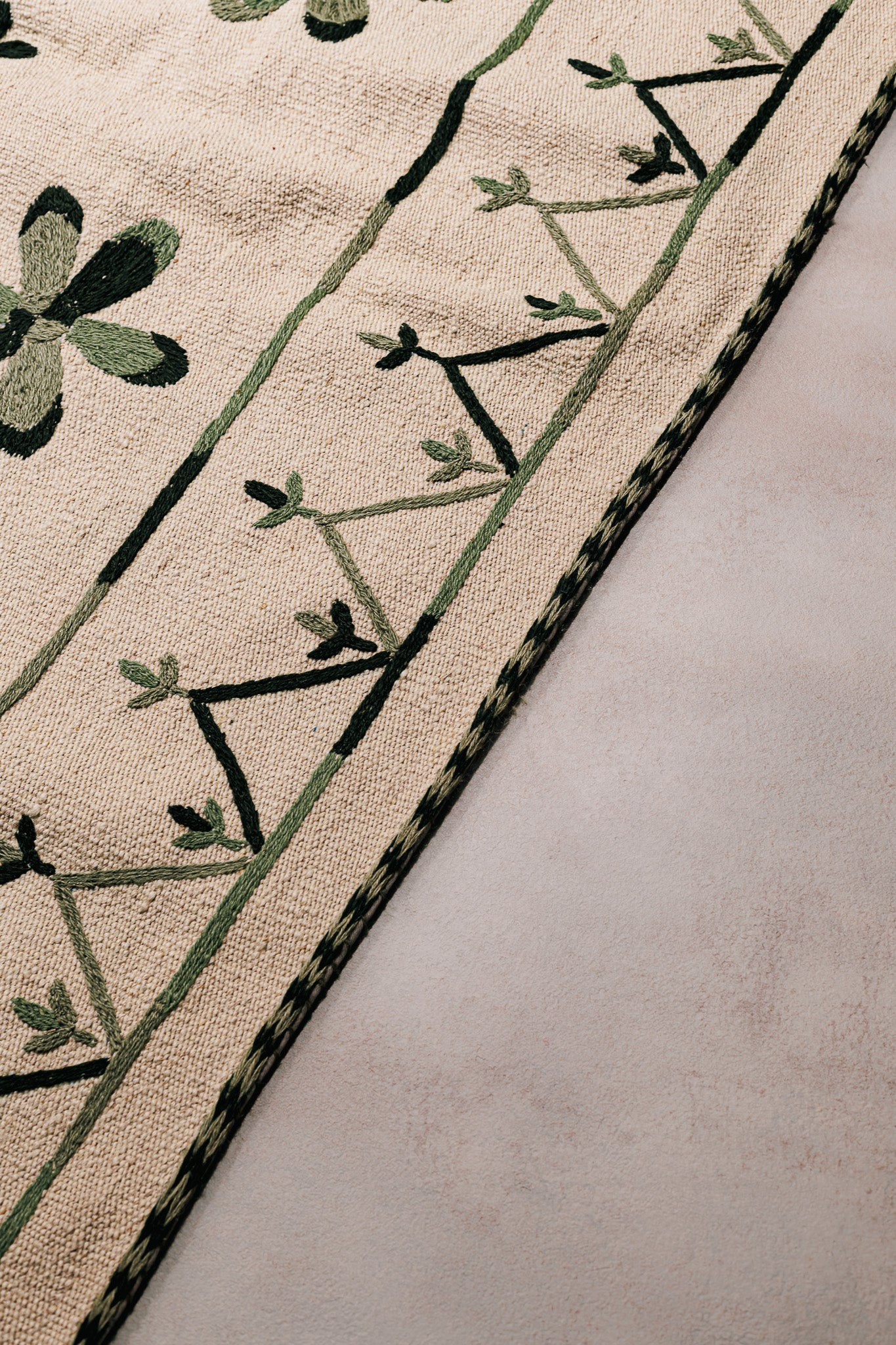 Teppich Kilim Suzani – Für Innenböden - Green