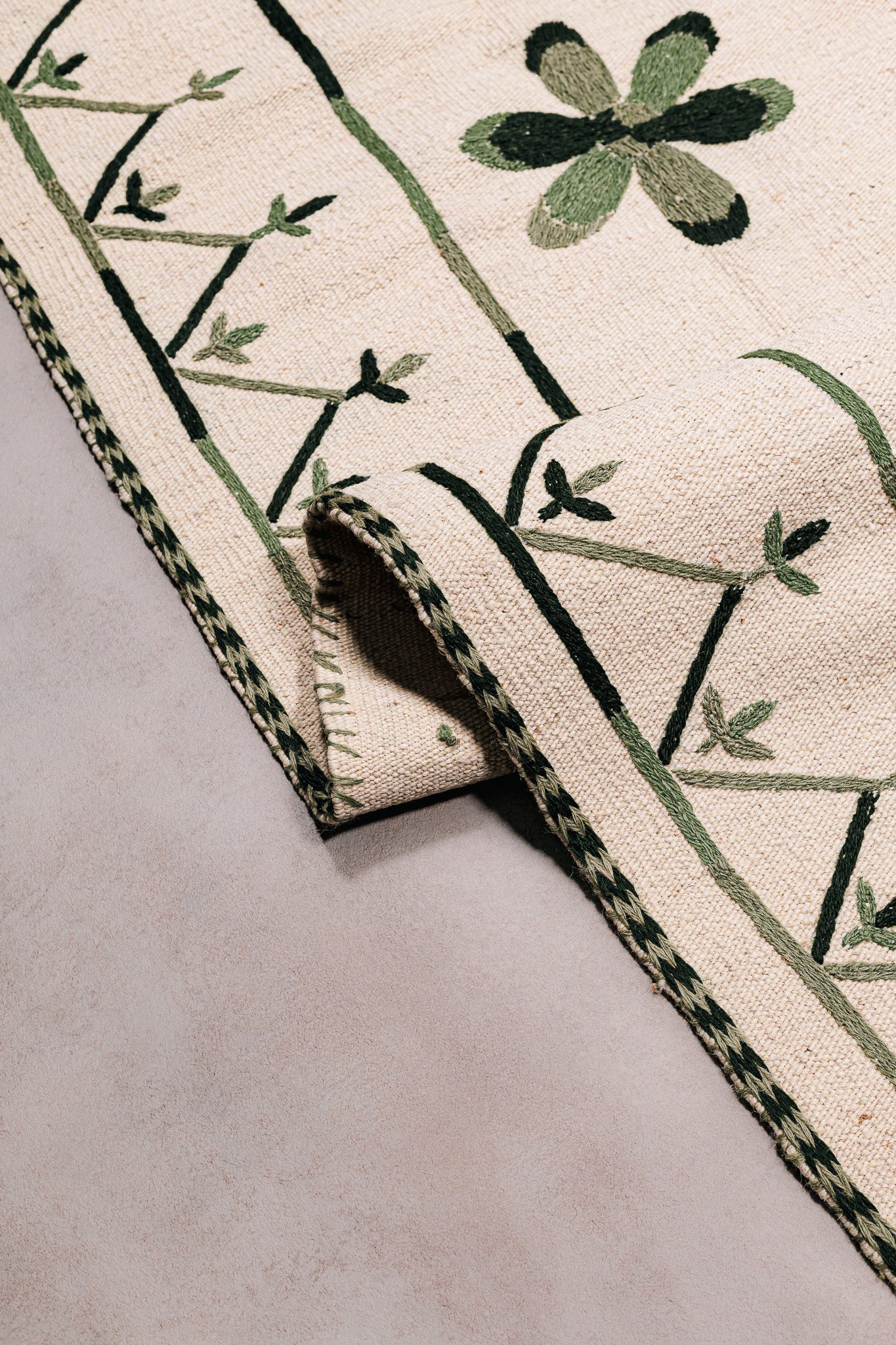 Teppich Kilim Suzani – Für Innenböden - Green