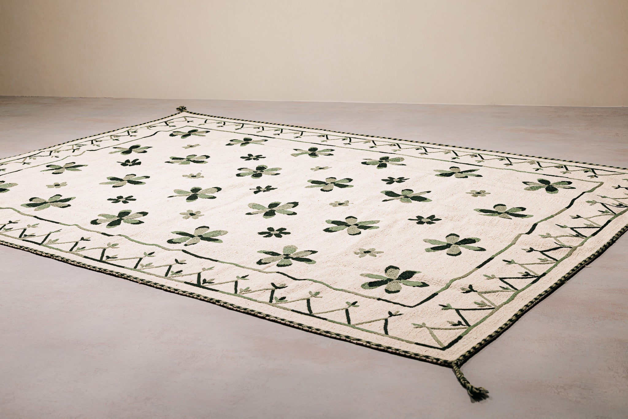 Teppich Kilim Suzani – Für Innenböden - Green