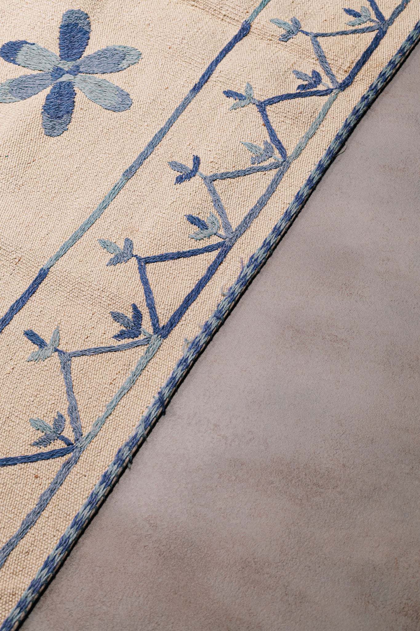 Teppich Kilim Suzani – Für Innenböden - Blau