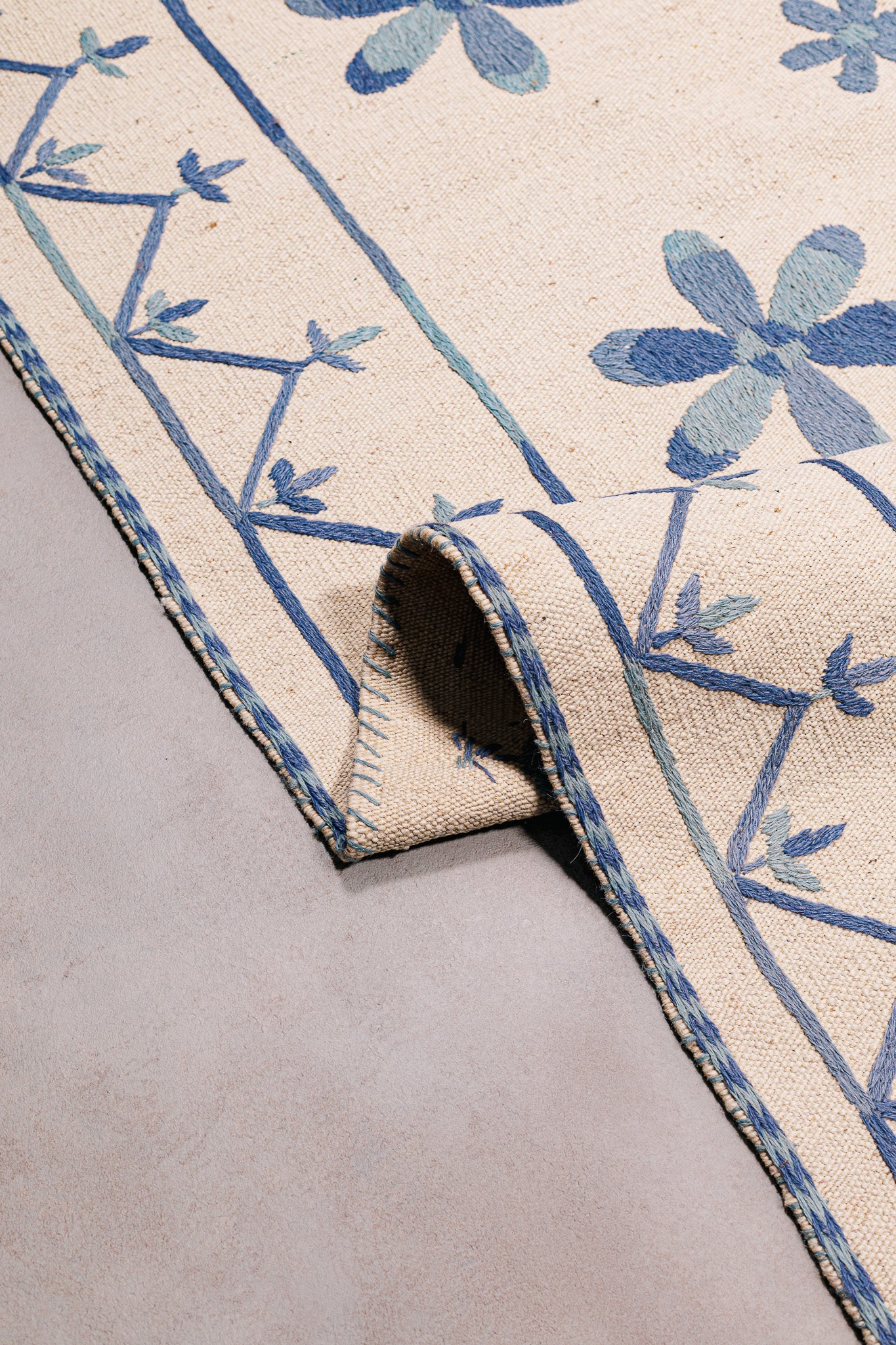 Teppich Kilim Suzani – Für Innenböden - Blau