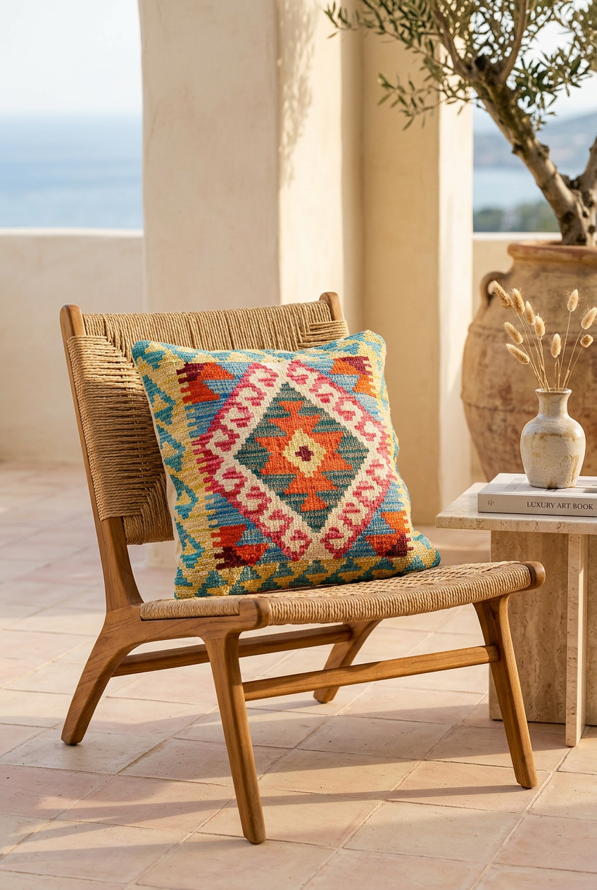 Kilim Mai Mai Cushion - Multicolor 100%Wool 45x45cm