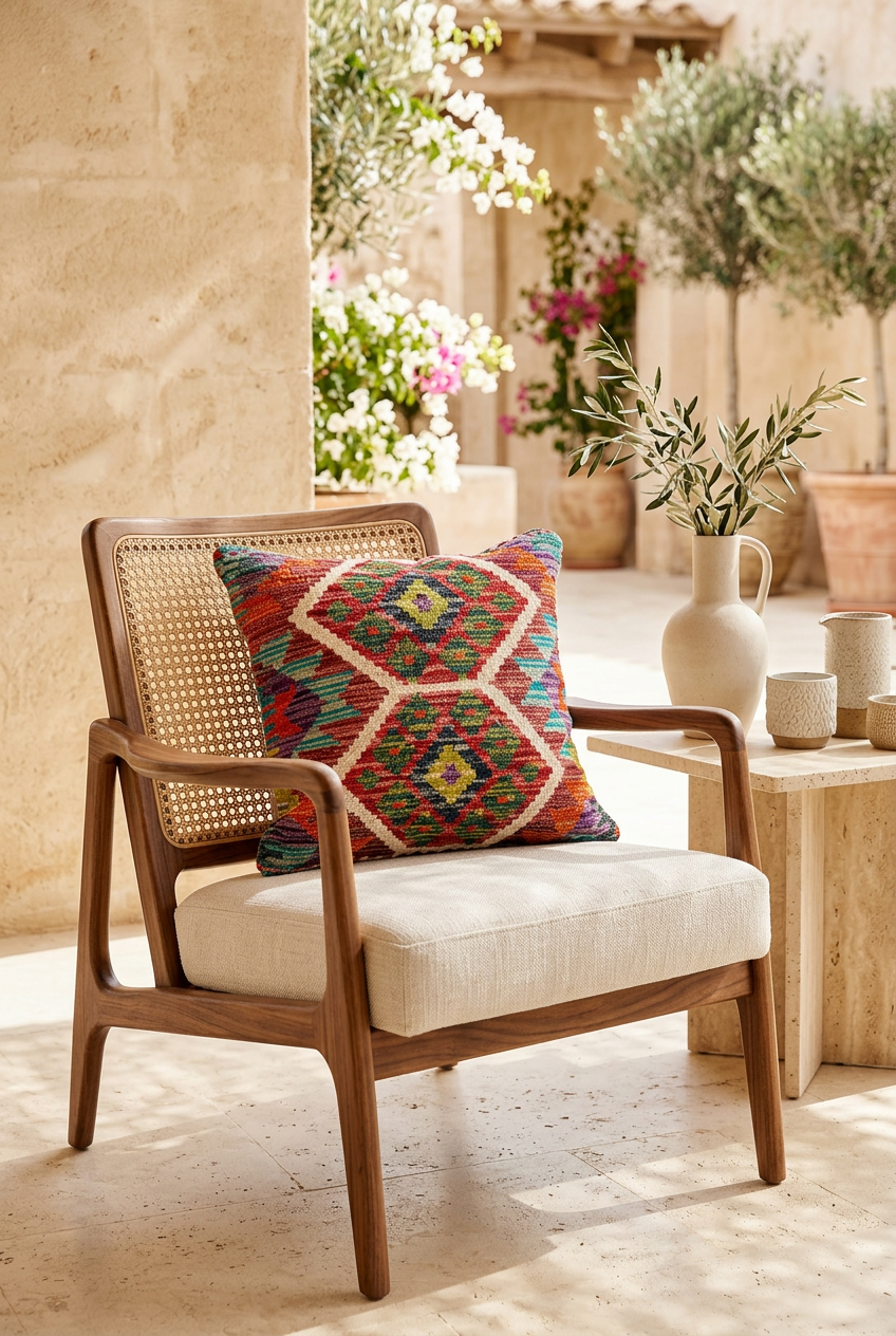 Kilim Mai Mai Cushion - Multicolor 100%Wool 45x45cm