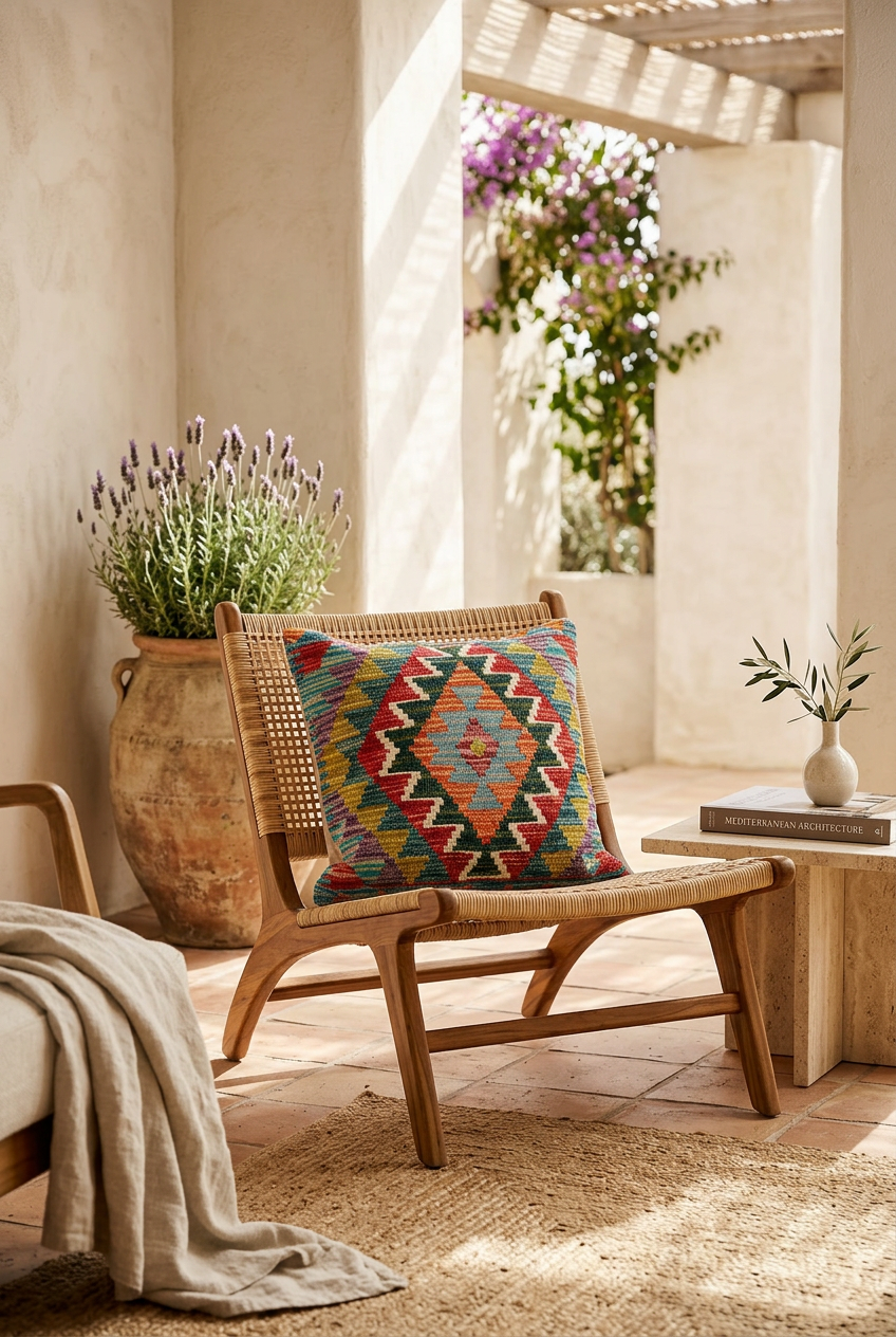 Kilim Mai Mai Cushion - Multicolor 100%Wool 45x45cm