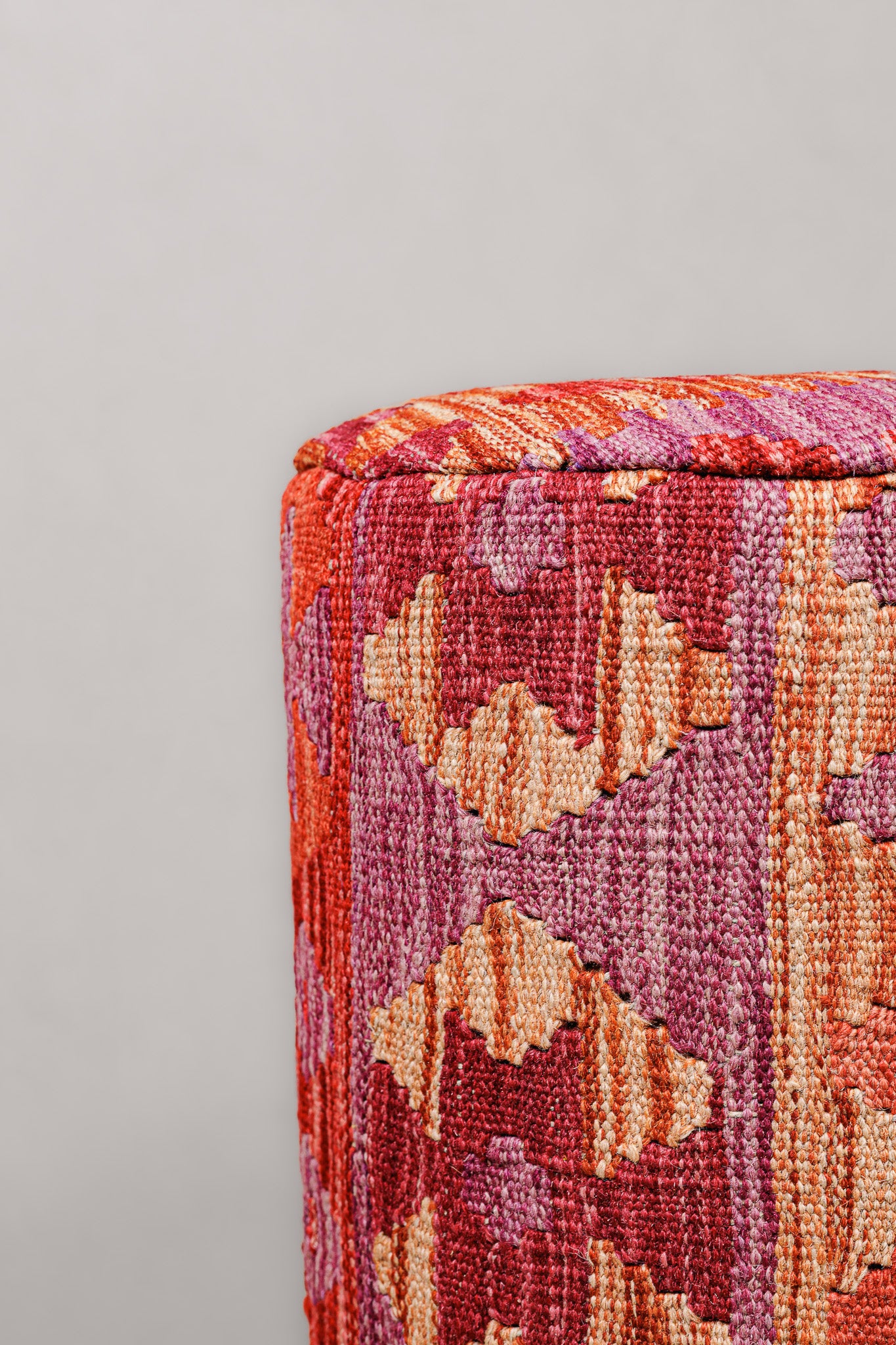 Pouf Round Kilim Mai Mai - size 37x42cm