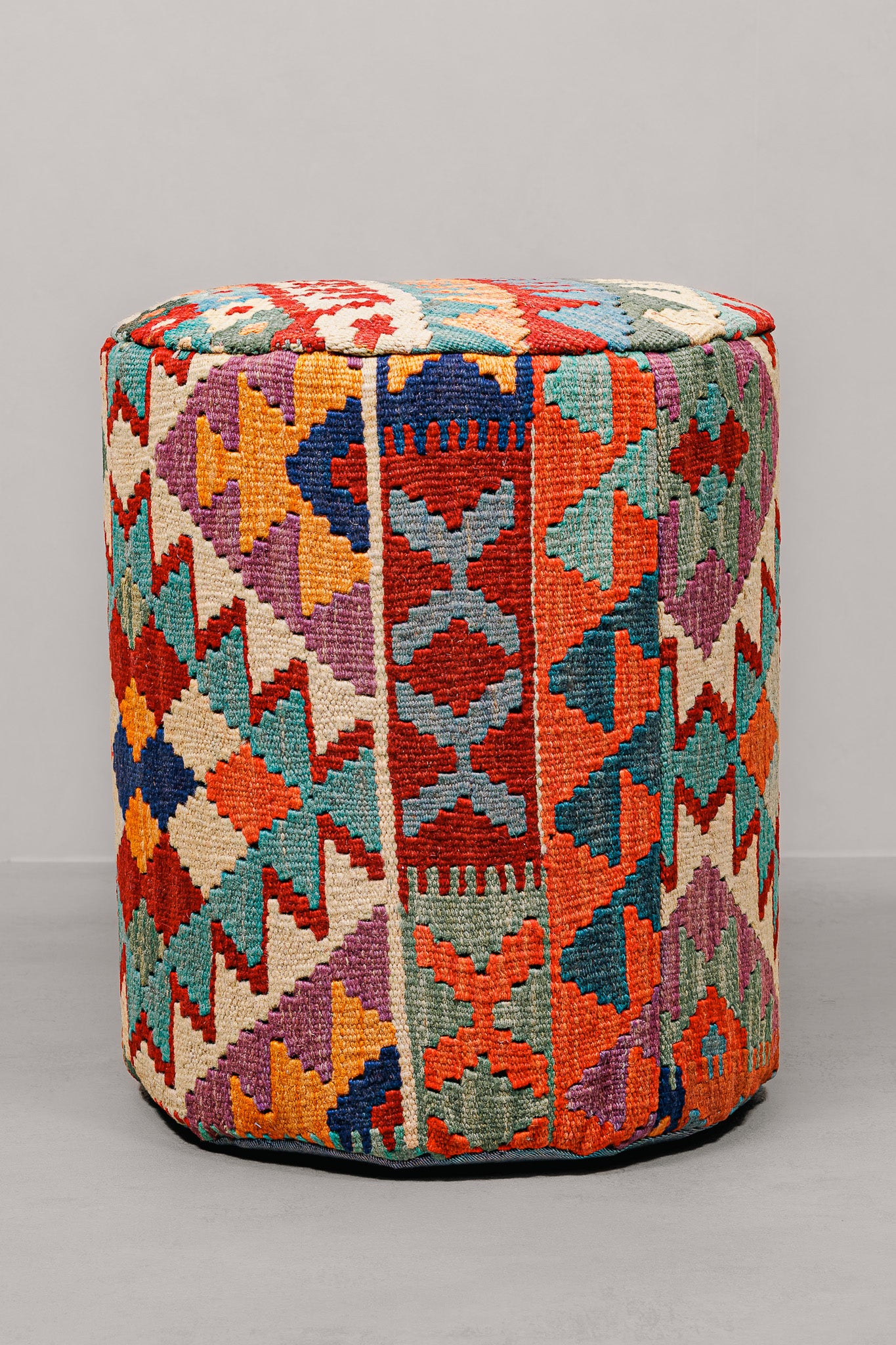 Pouf Round Kilim Mai Mai - size 37x42cm