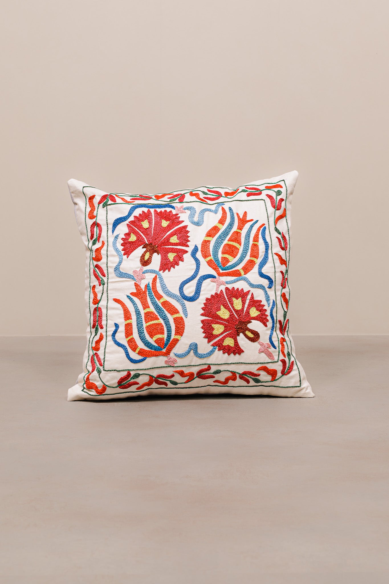 Kilim Suzani Cushion - 100% Wool - 50x50cm