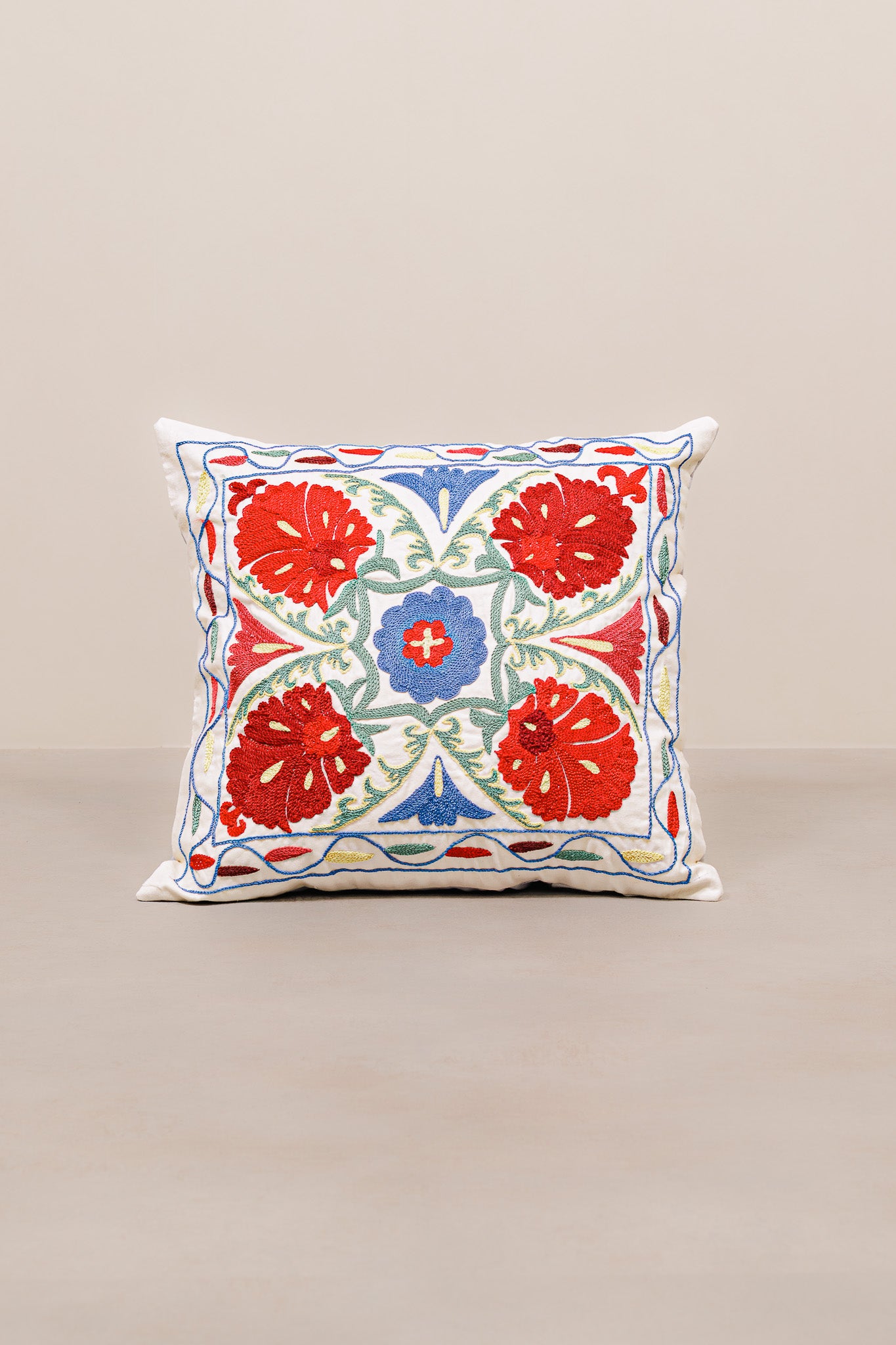 Kilim Suzani Cushion - 100% Wool - 50x50cm