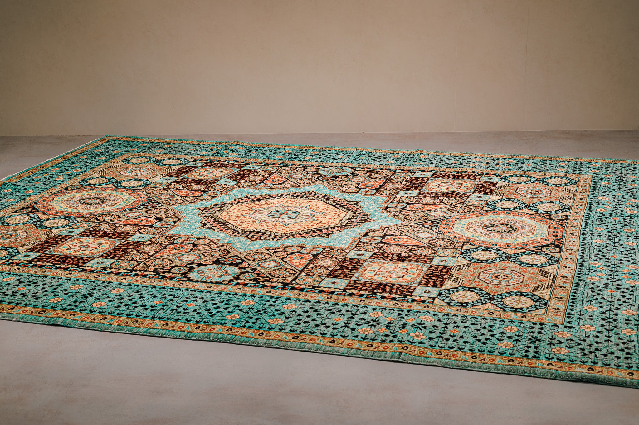 Mamluk Rug - Handmade Multicolor Living Room 252x313cm