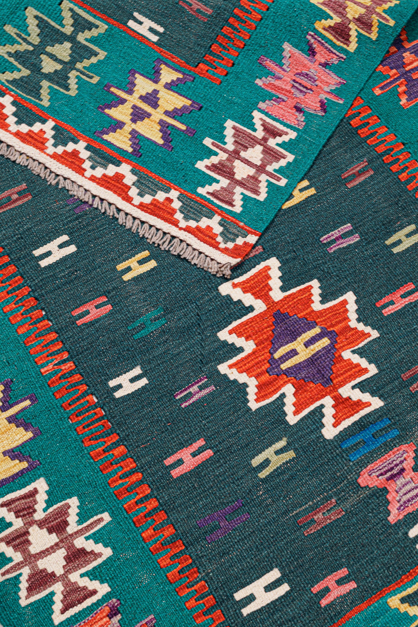 Teppich Kelim Tribal - 100 % Wolle - 100x153cm