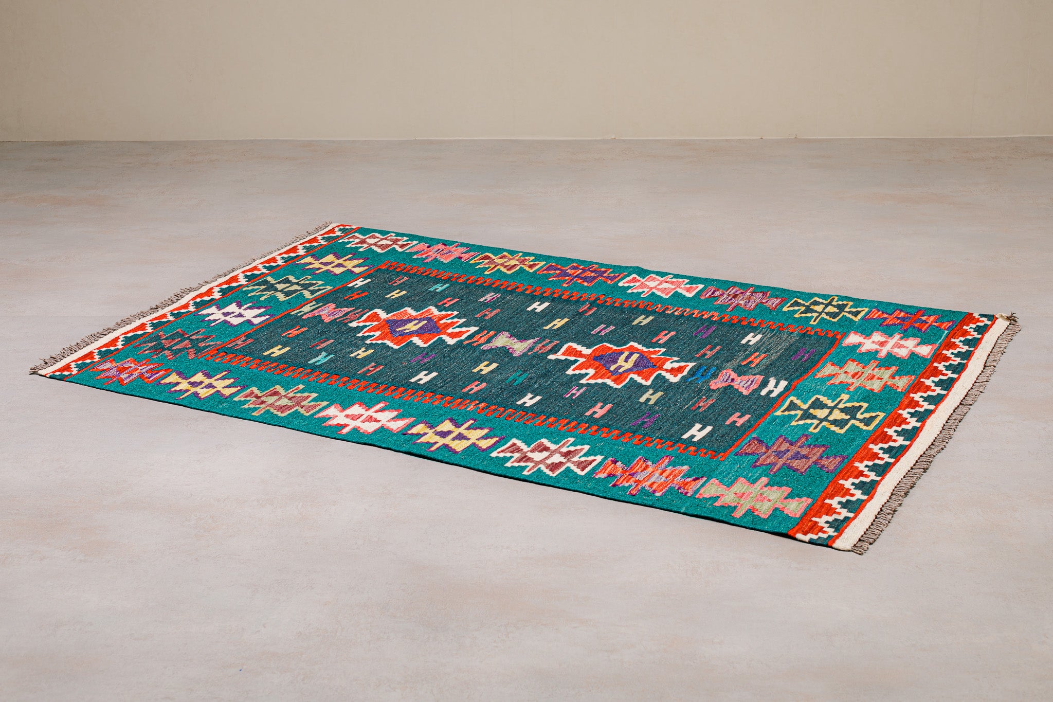 Teppich Kelim Tribal - 100 % Wolle - 100x153cm