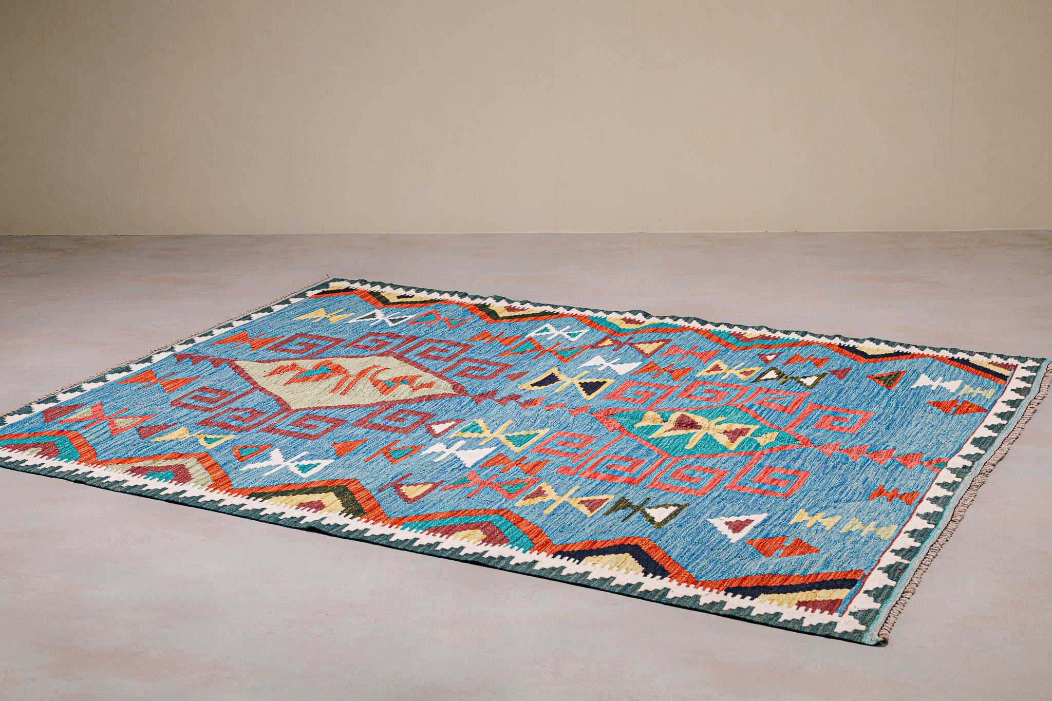 Teppich Kelim Tribal - 100 % Wolle - 151x201cm