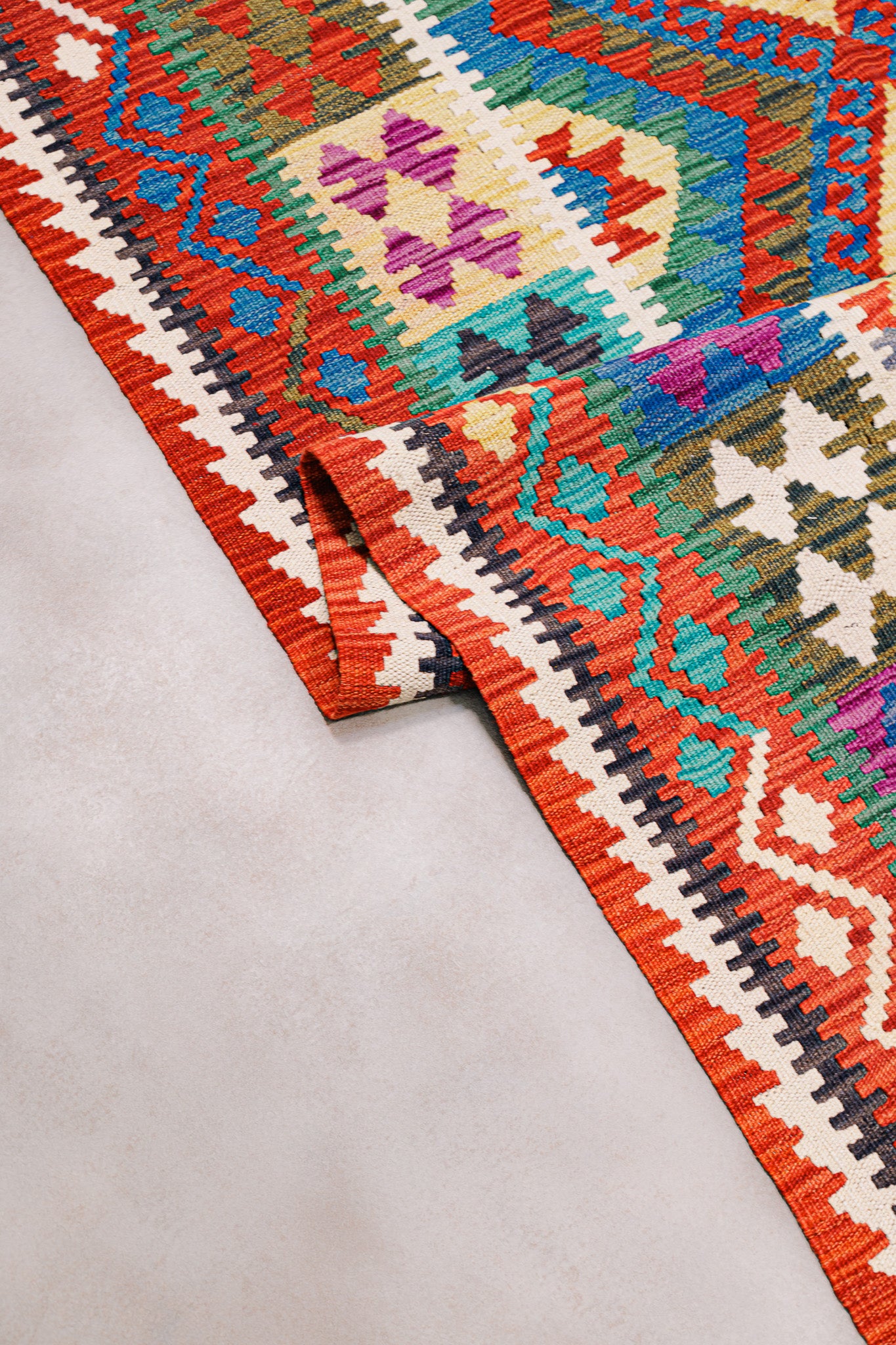 Teppich Kelim Mai Mai - 100 % Wolle - 124x194cm