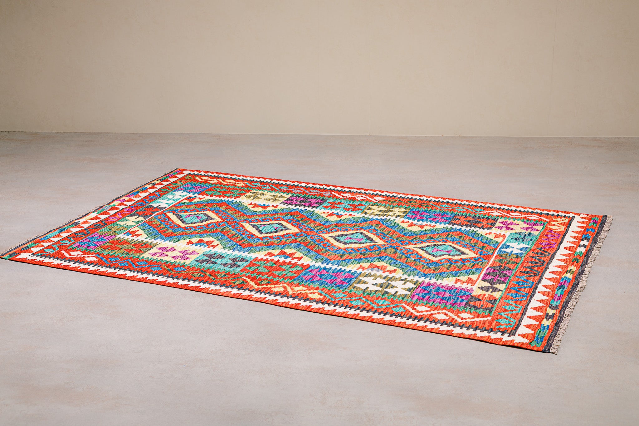 Teppich Kelim Mai Mai - 100 % Wolle - 124x194cm