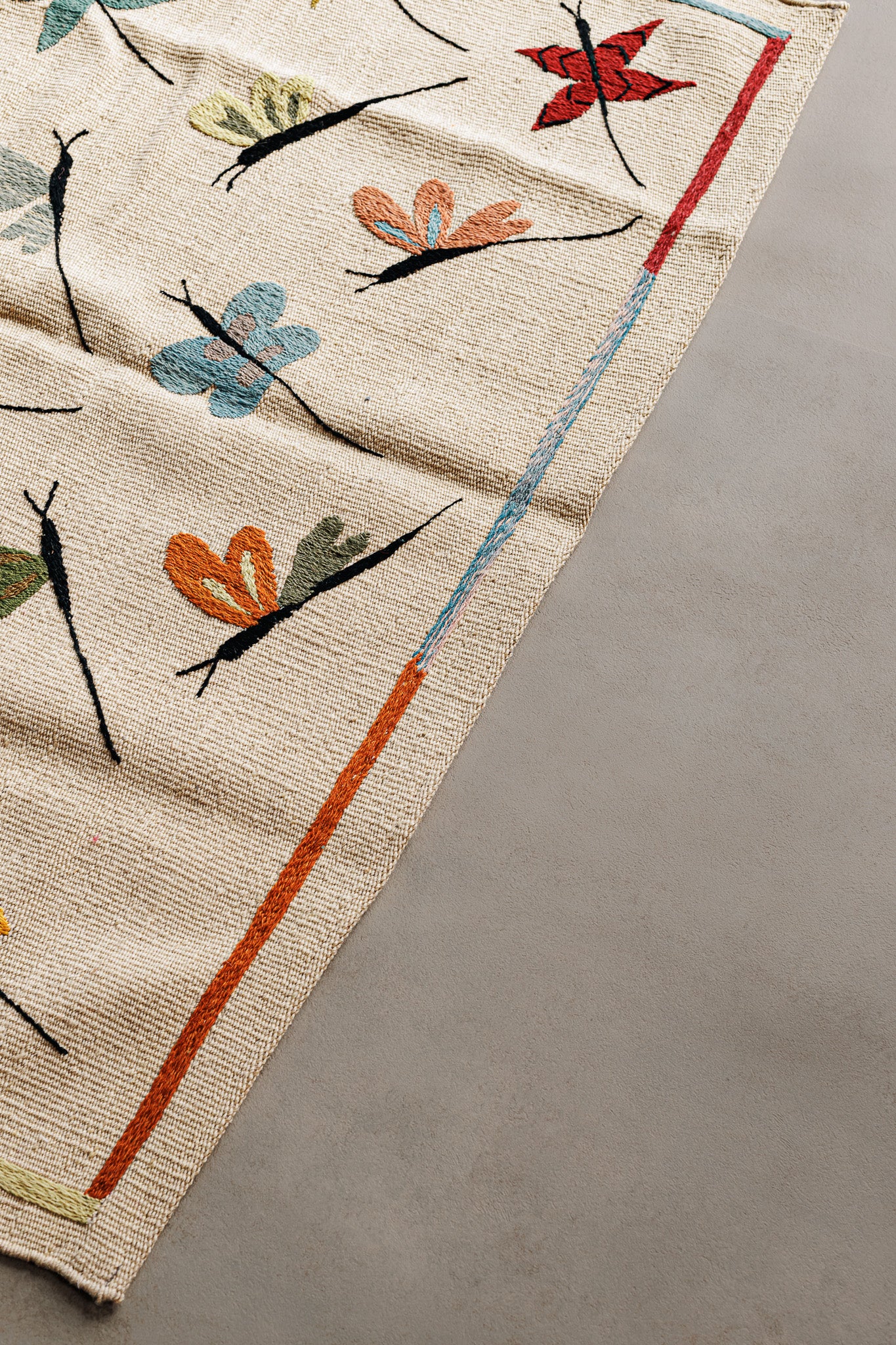 Alfombra Kilim Suzani - para suelos de Interior - 113x193cm