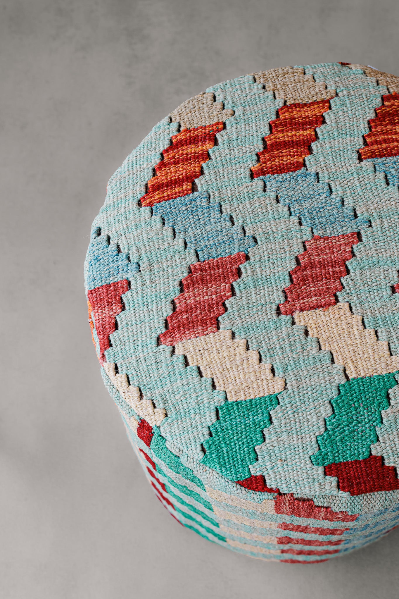 Pouf Round Kilim Mai Mai - masse 37x42cm