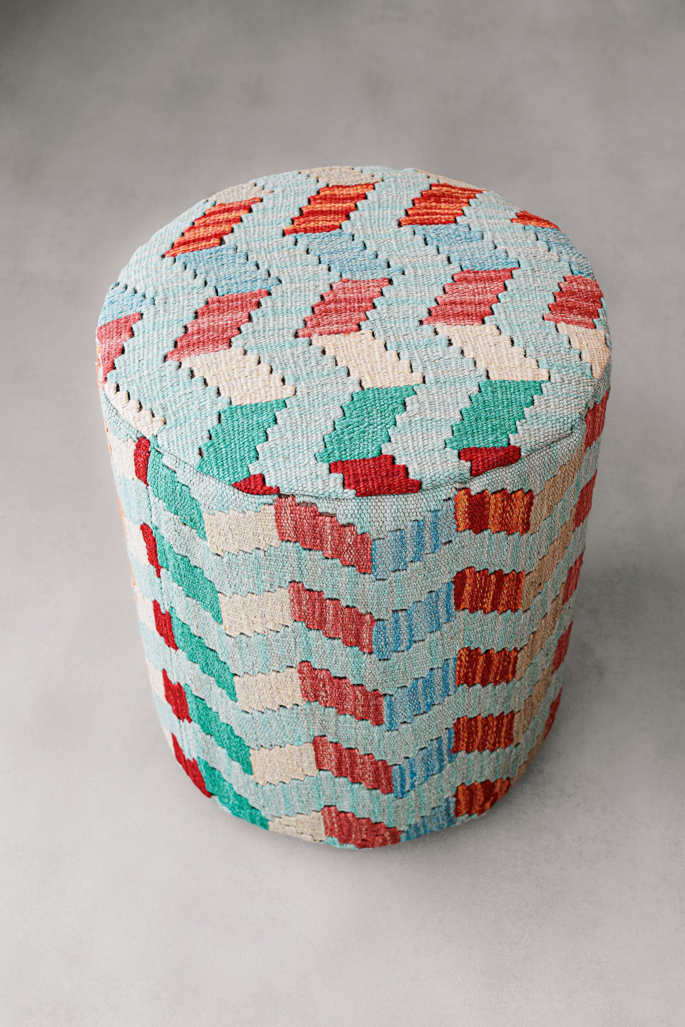 Pouf Round Kilim Mai Mai - masse 37x42cm