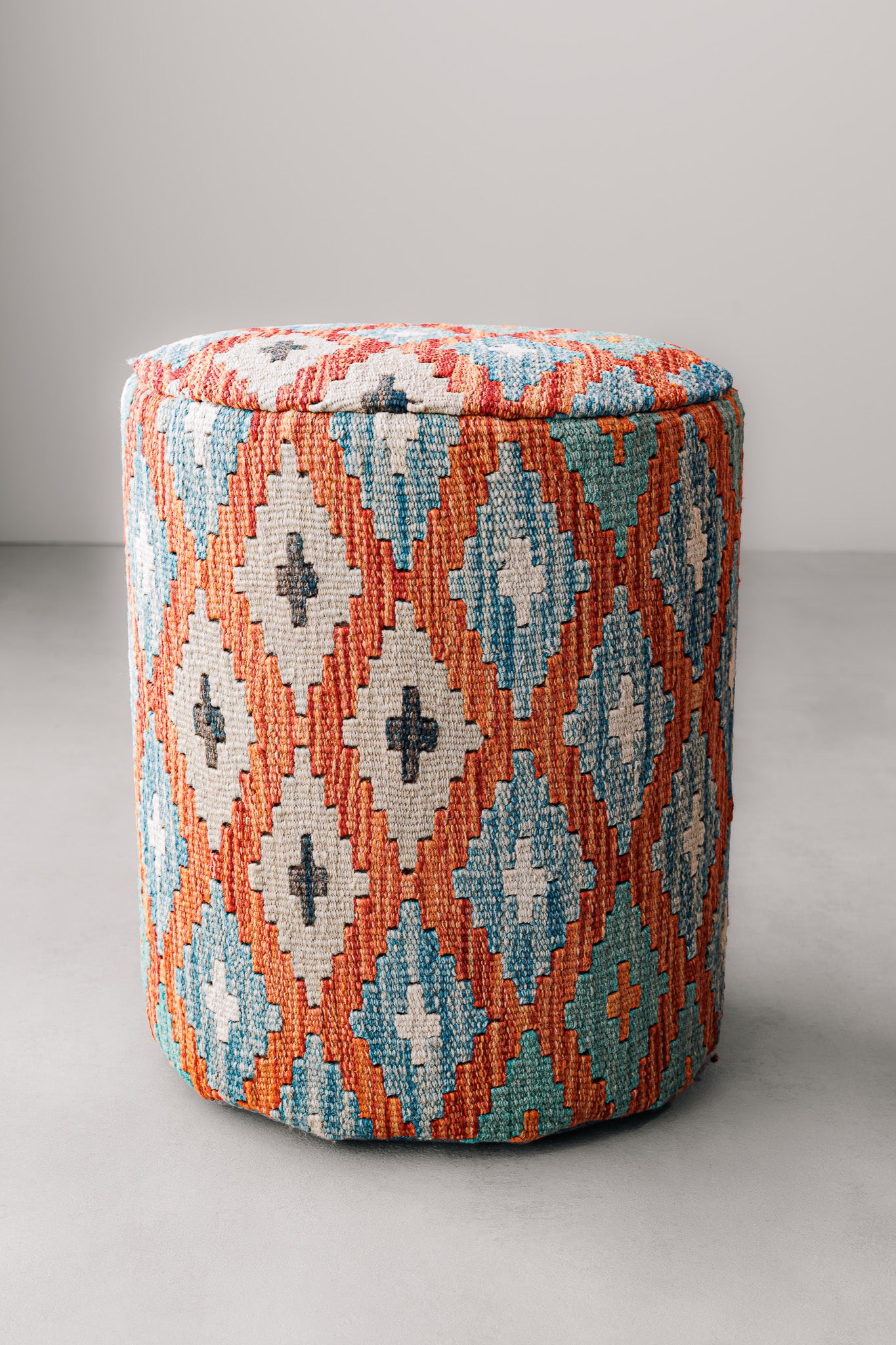 Pouf Round Kilim Mai Mai - masse 37x42cm