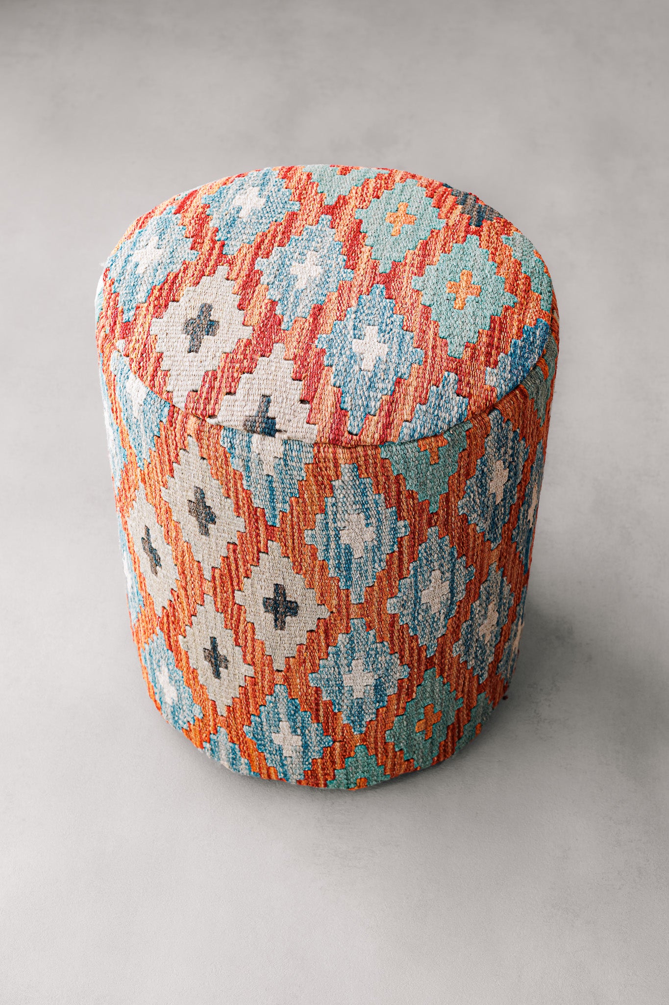 Pouf Round Kilim Mai Mai - masse 37x42cm